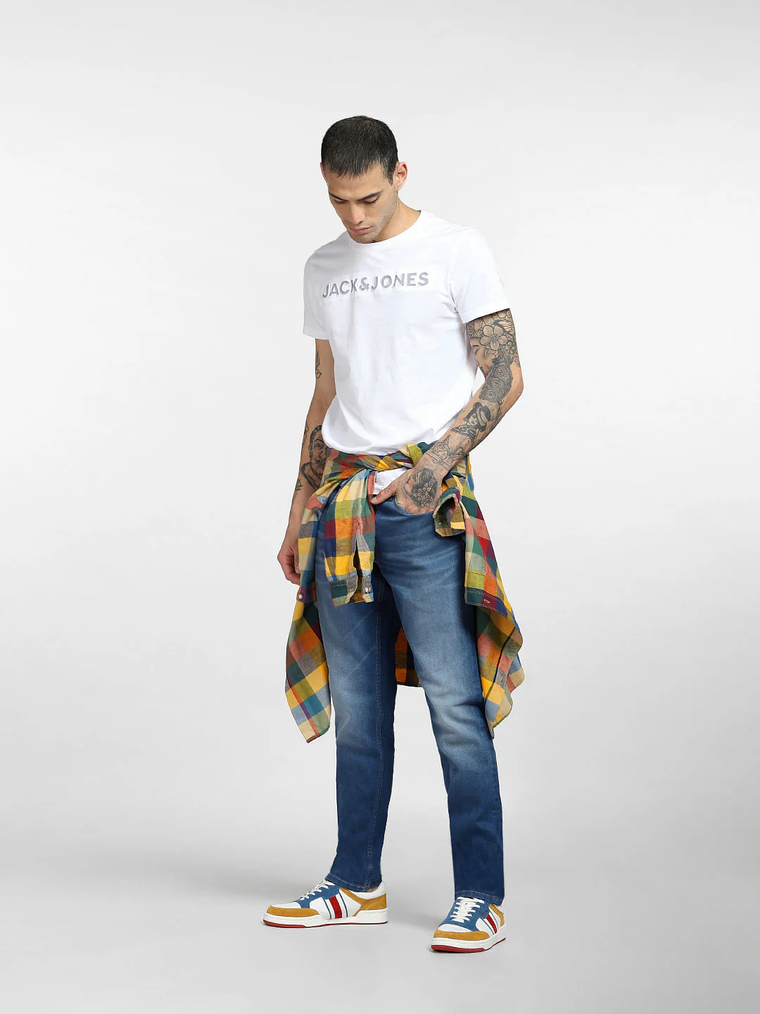 Blue Low Rise Faded Glenn Slim Jeans