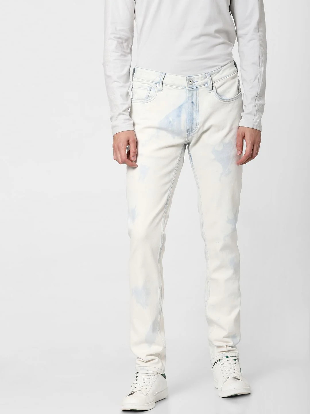 Blue Low Rose Heavily Washed Ben Skinny Jeans - Image 2