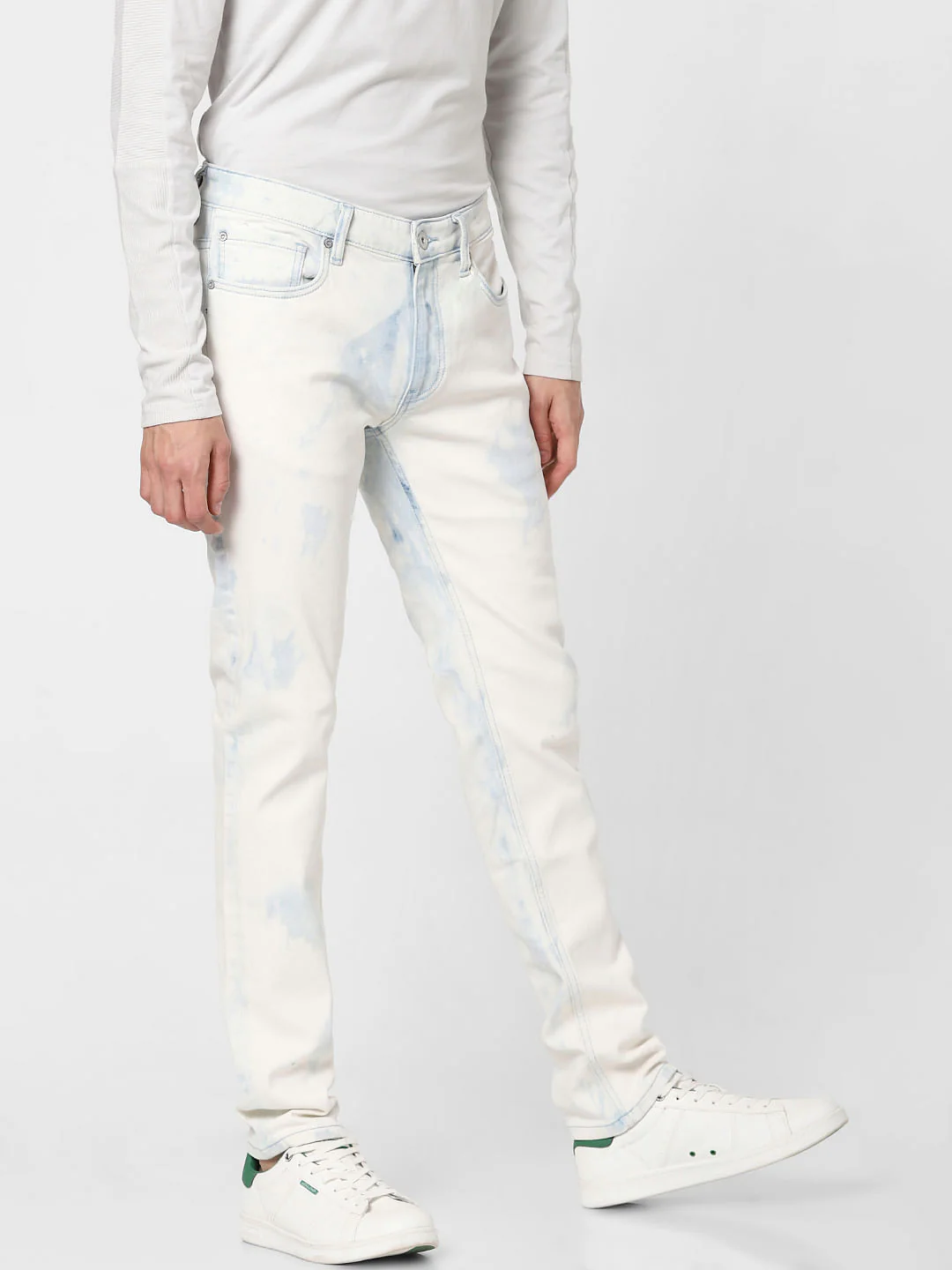 Blue Low Rose Heavily Washed Ben Skinny Jeans - Image 3