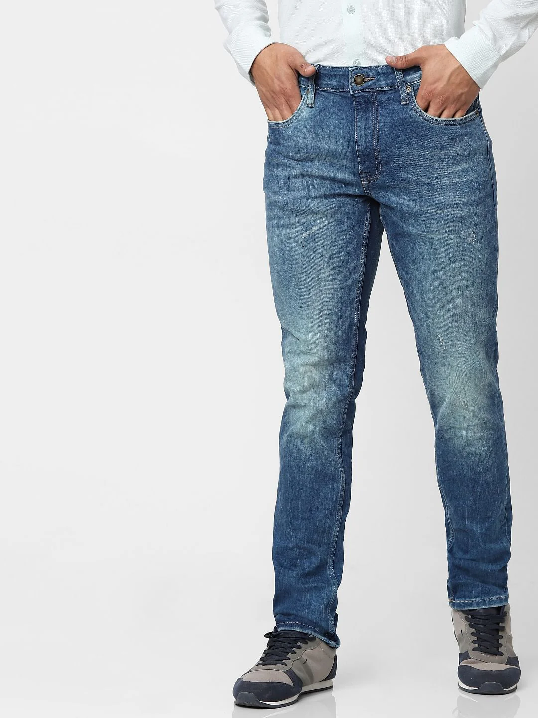 Medium Blue Low Rise Glenn Slim Fit Jeans - Image 2