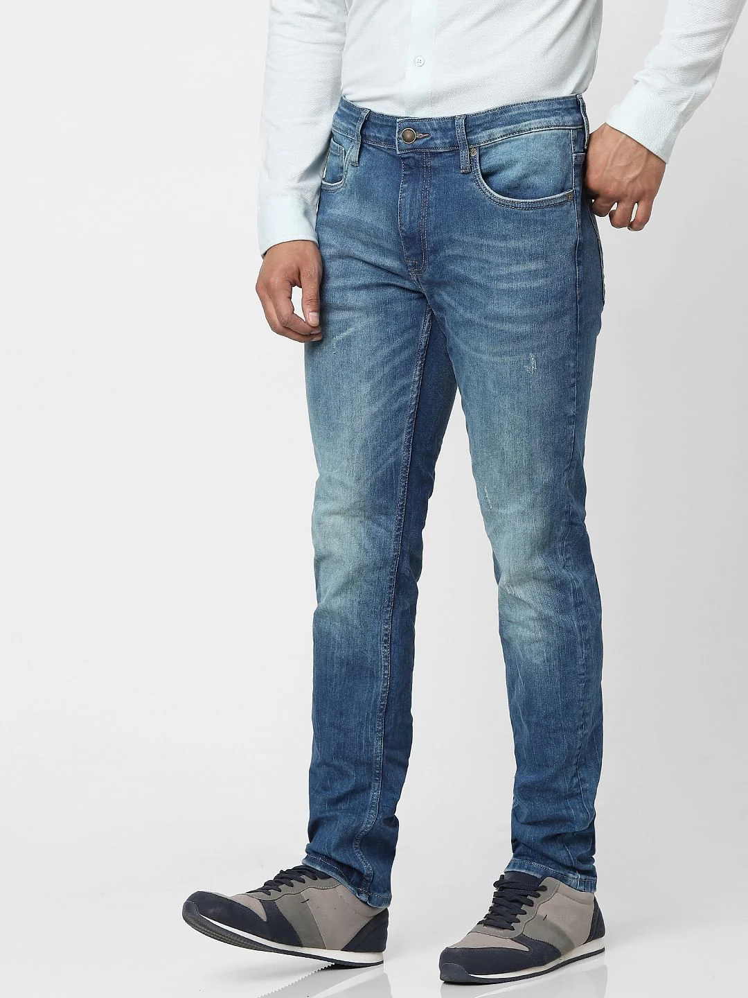 Medium Blue Low Rise Glenn Slim Fit Jeans - Image 3