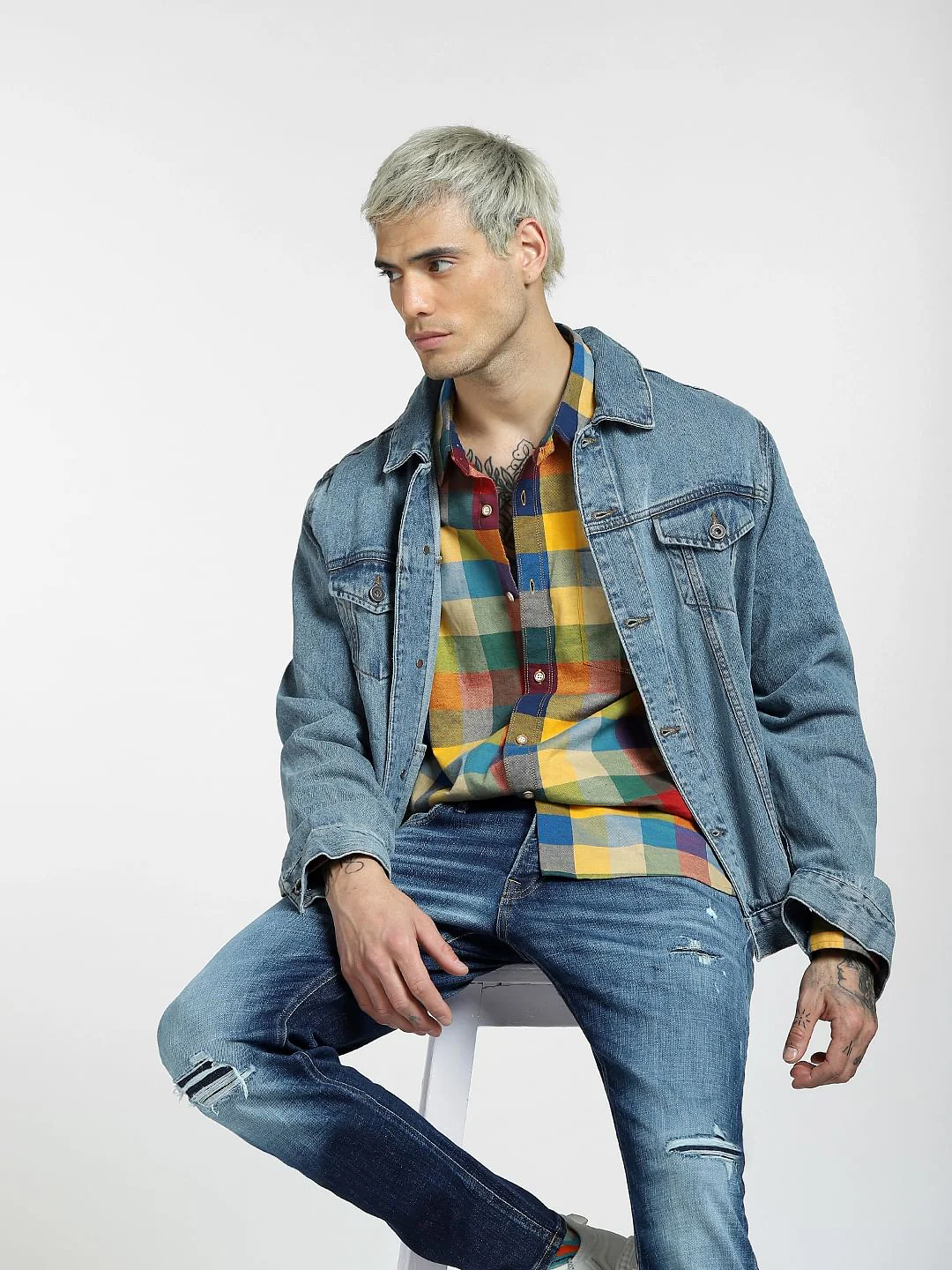 Multi-coloured Check Full Sleeves Shirt