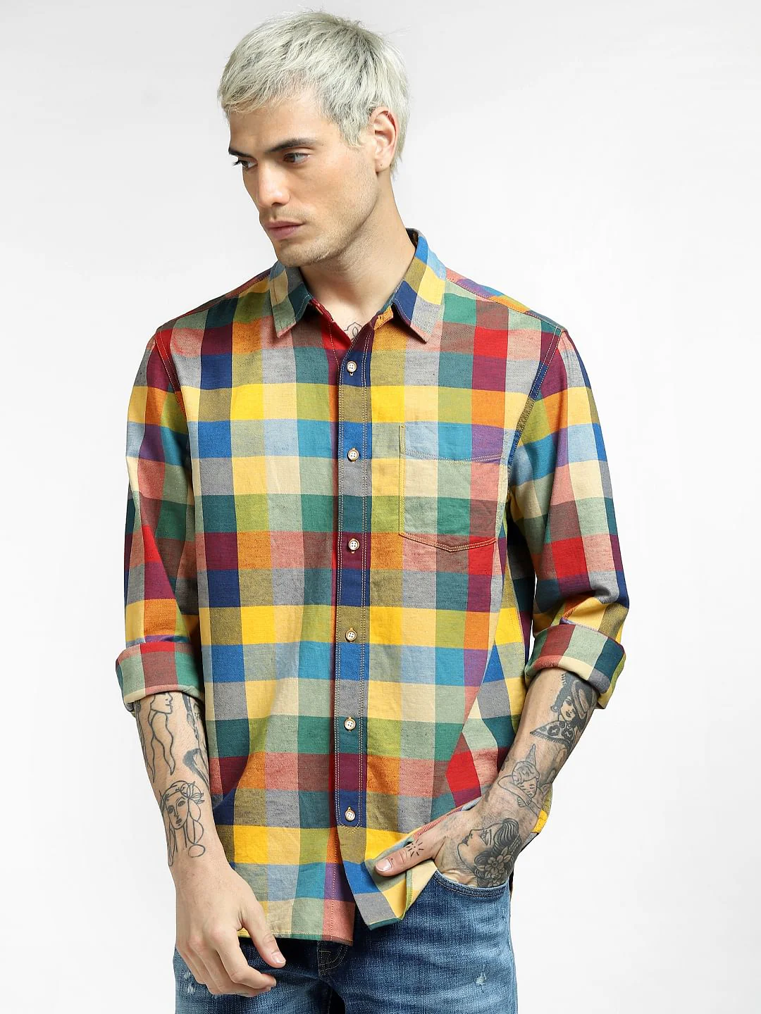 Multi-coloured Check Full Sleeves Shirt - Image 2