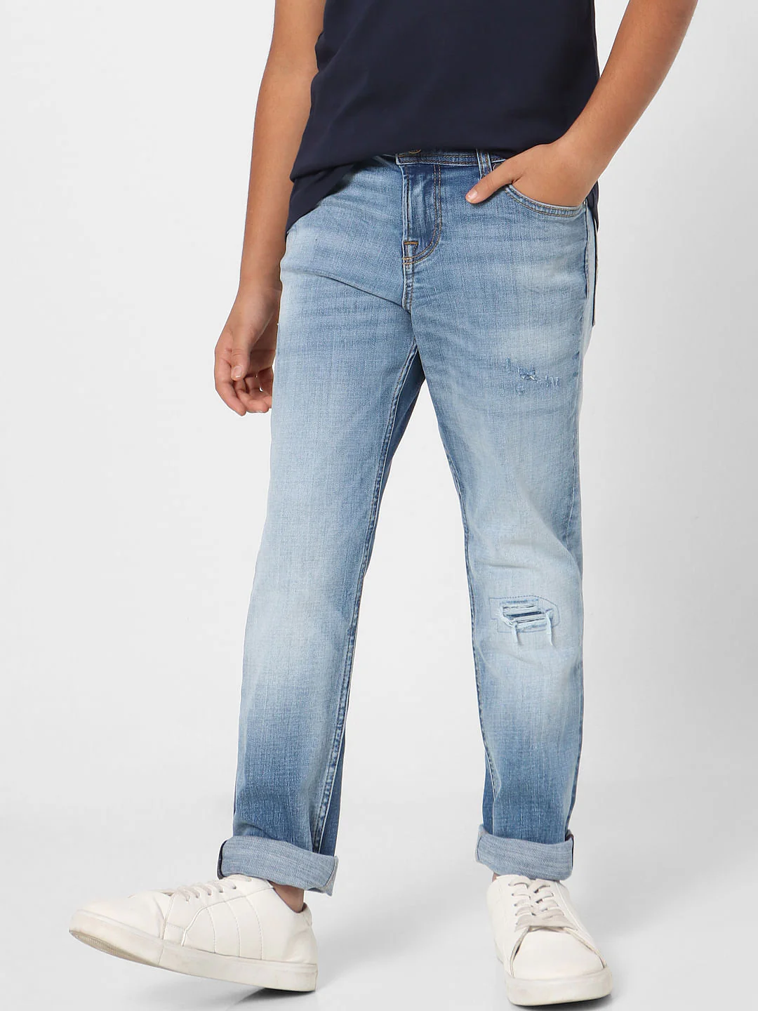 Boys Blue Mid Rise Clark Straight Fit Jeans - Image 2
