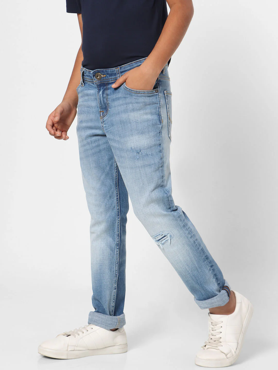 Boys Blue Mid Rise Clark Straight Fit Jeans - Image 3