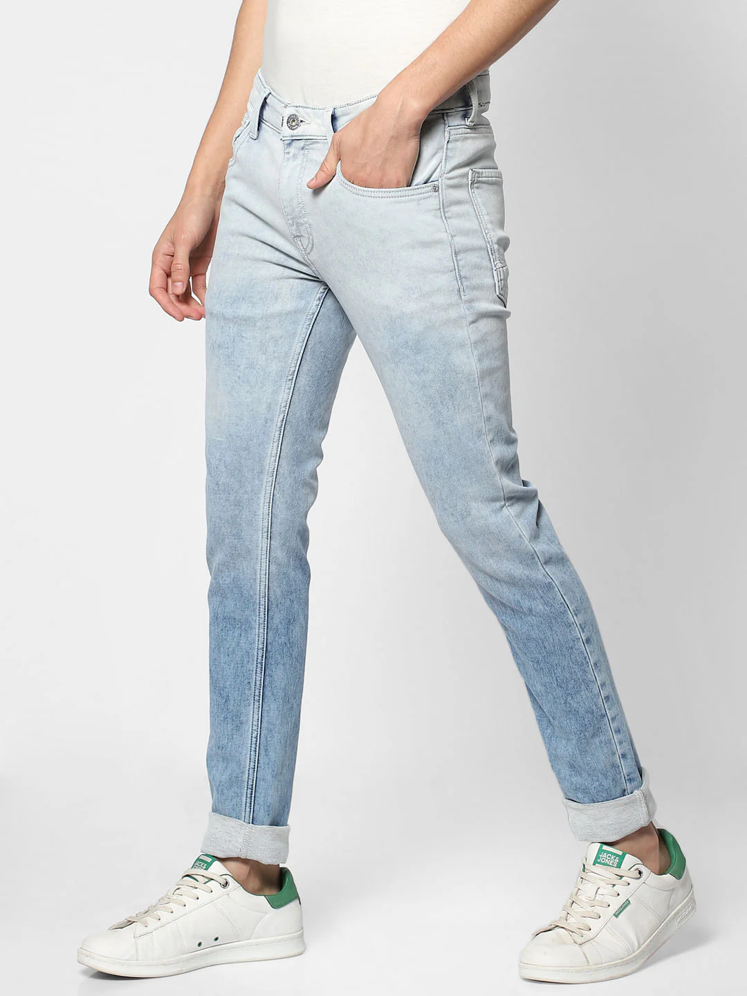 Light Blue Low Rise Liam Washed Skinny Fit Jeans - Image 3