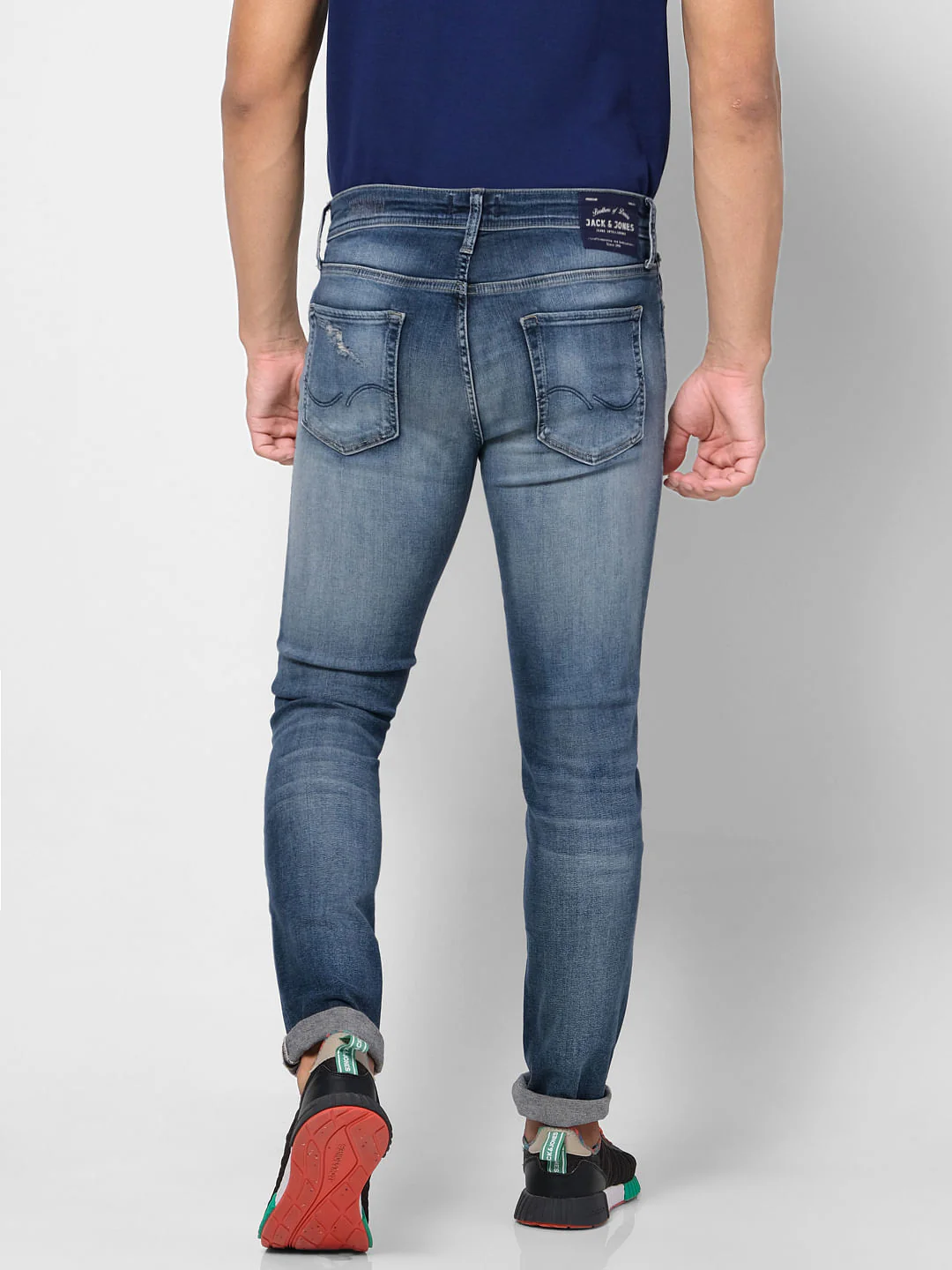 Blue Low Rise Washed Liam Skinny Fit Jeans - Image 4