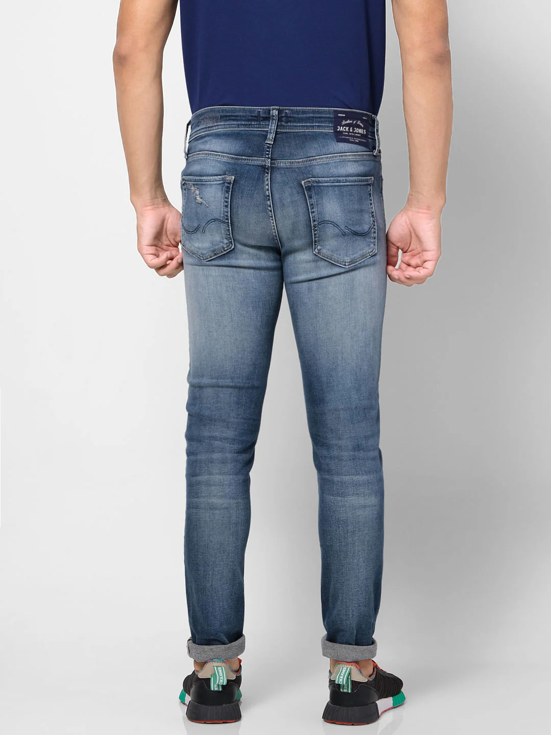Blue Low Rise Washed Liam Skinny Fit Jeans - Image 5
