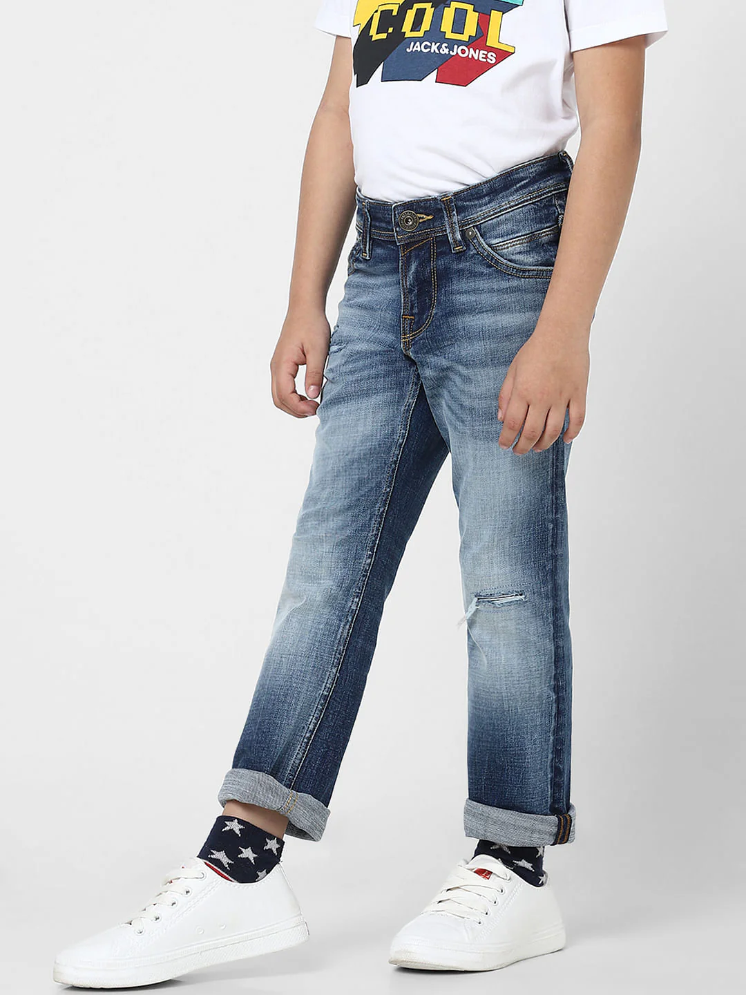 Boys Blue Mid Rise Clark Straight Jeans - Image 3