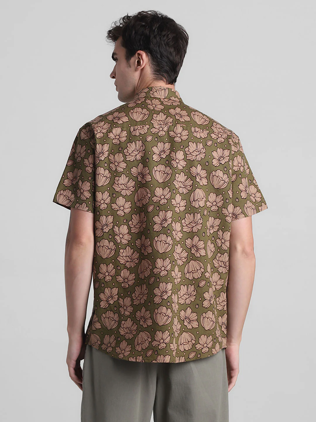 Green Floral Short Sleeves Shirt - Image 4