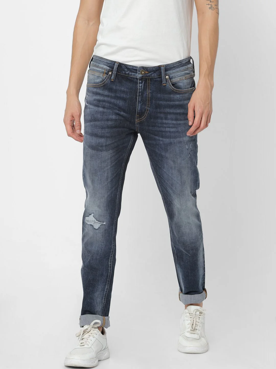 Dark Blue Low Rise Liam Skinny Fit Jeans - Image 2