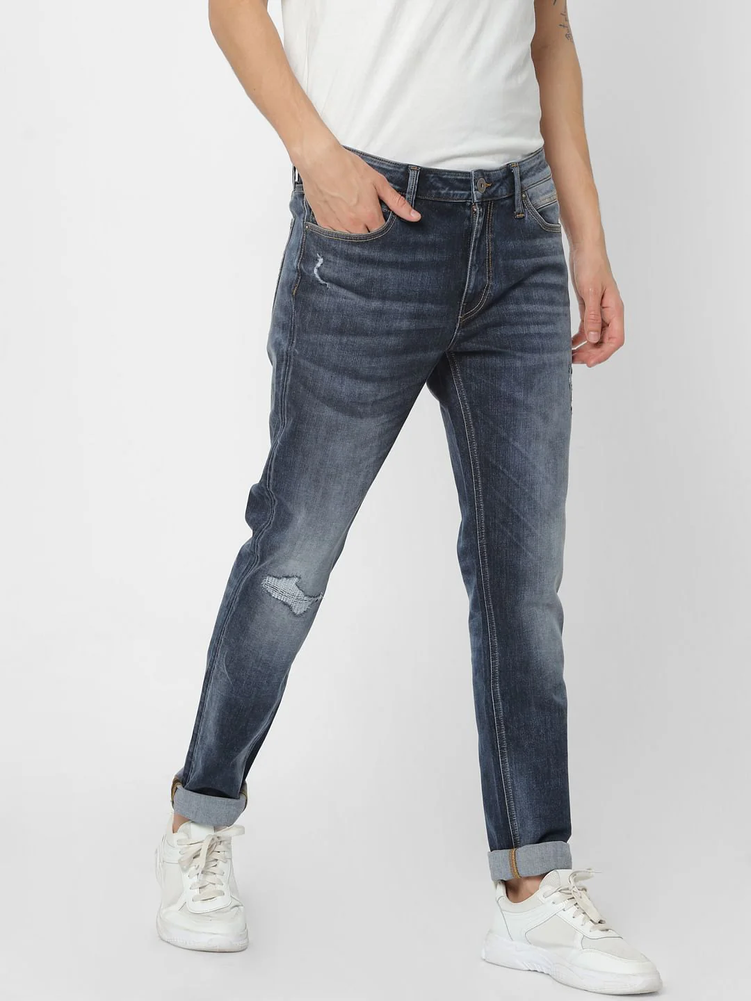 Dark Blue Low Rise Liam Skinny Fit Jeans - Image 3
