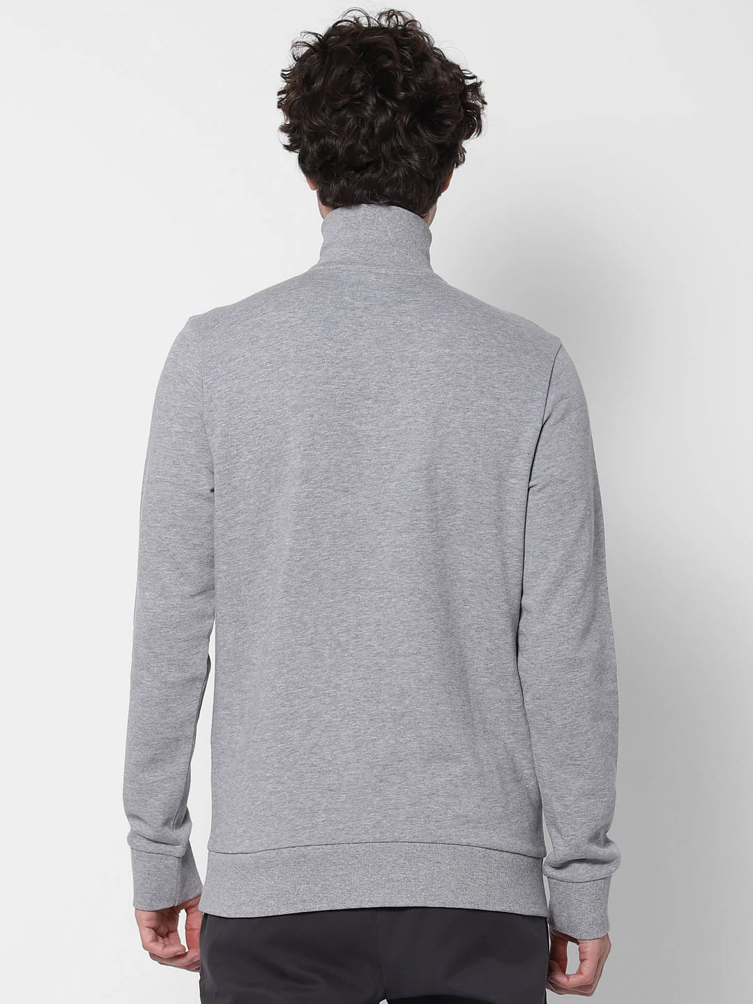 Grey Logo Print High Neck Sweatshirt - Image 4
