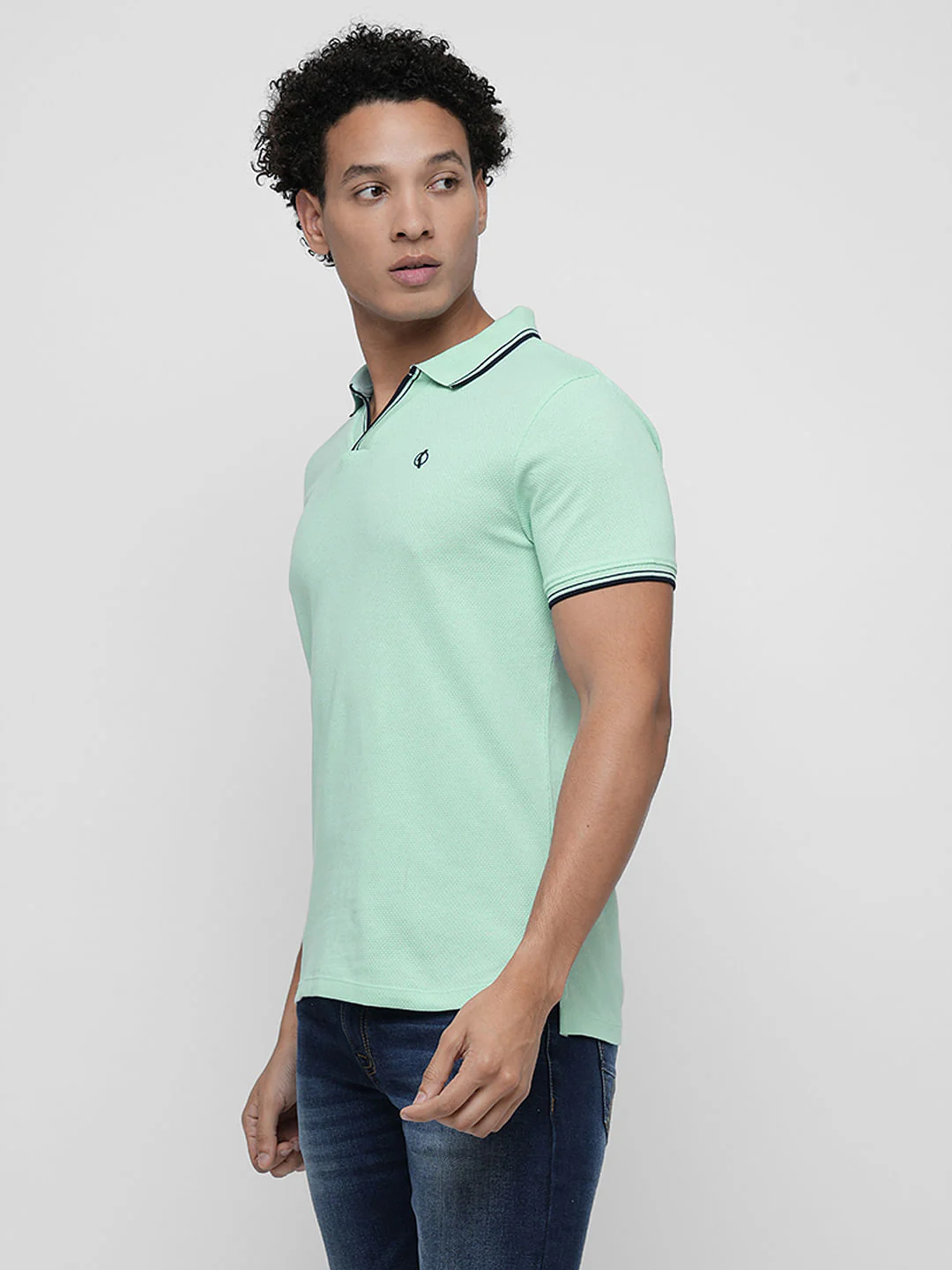 PRODUKT by JACK&JONES Sea Green Contrast Tipping Polo - Image 3