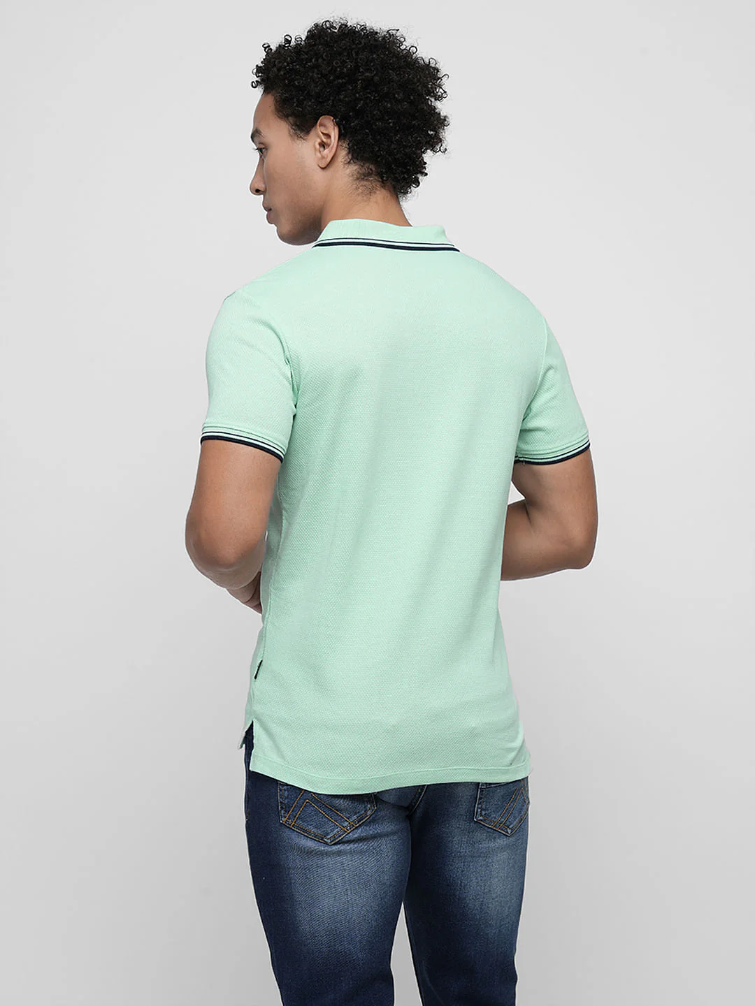 PRODUKT by JACK&JONES Sea Green Contrast Tipping Polo - Image 4