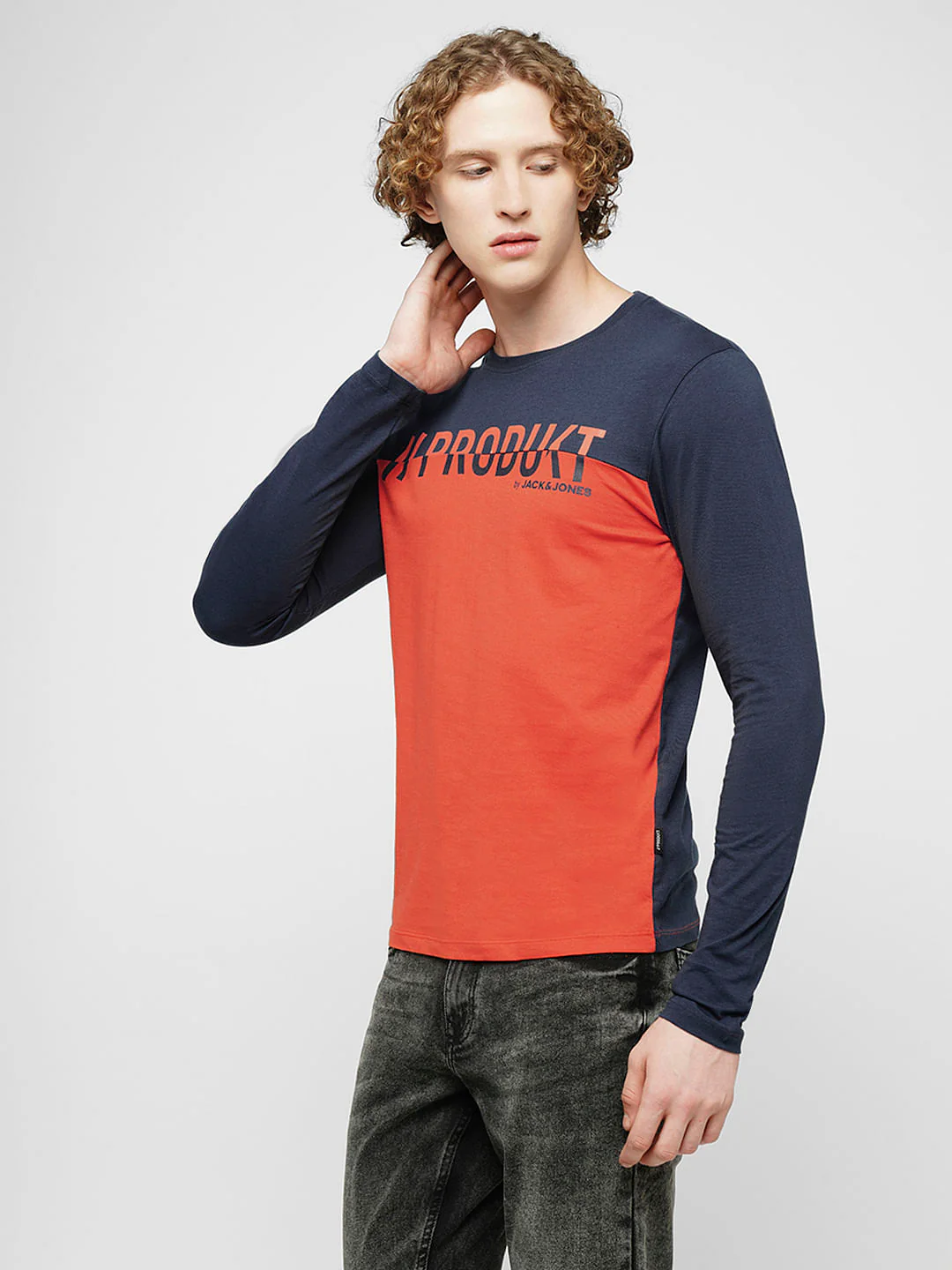 PRODUKT by JACK&JONES Red Colourblocked Full Sleeves T-shirt - Image 3
