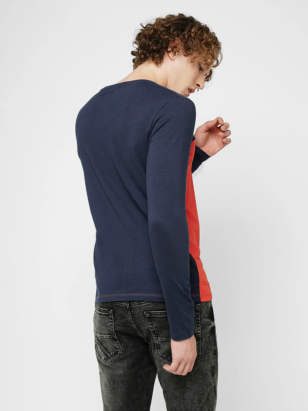 PRODUKT by JACK&JONES Red Colourblocked Full Sleeves T-shirt - Image 4