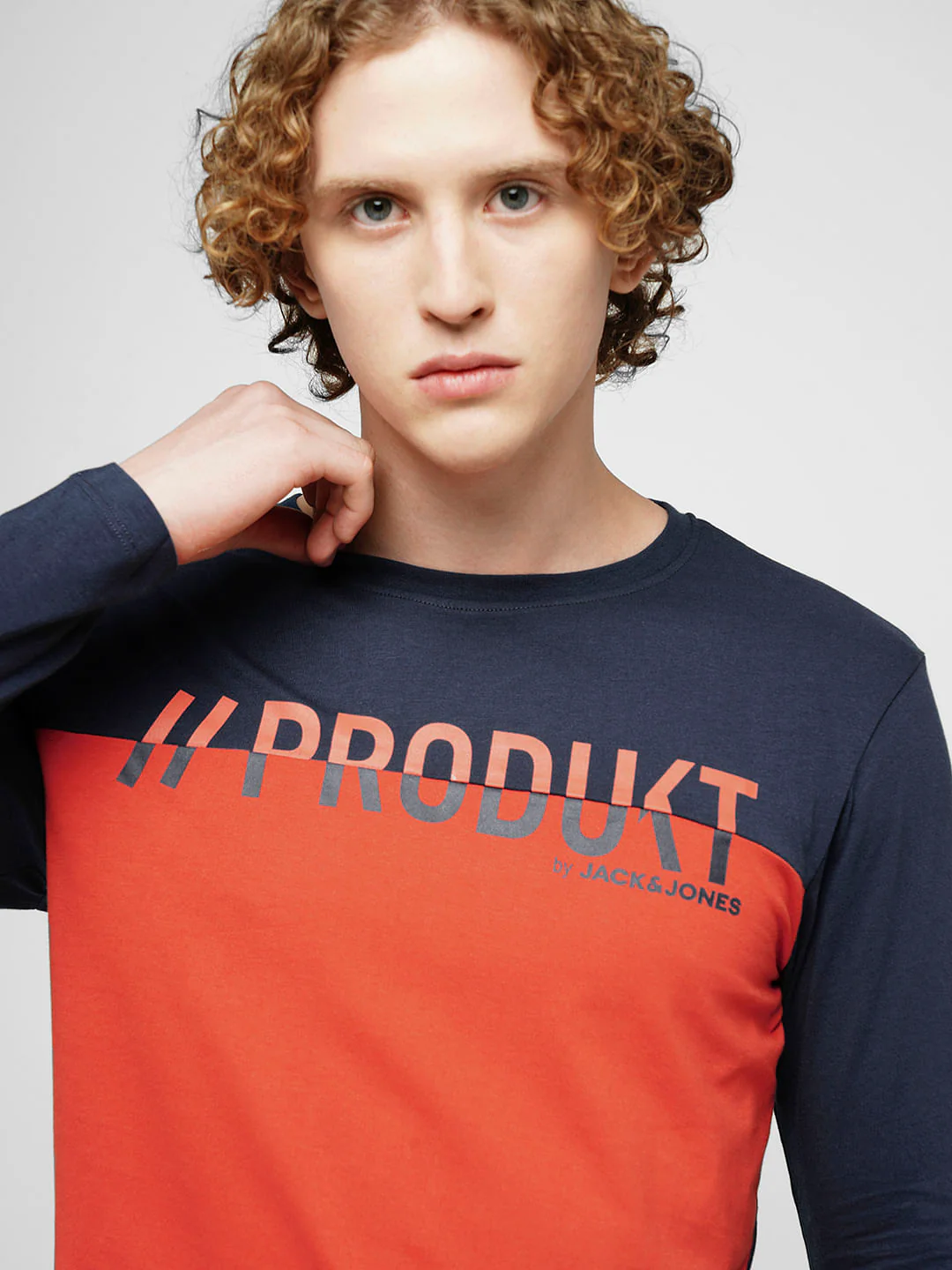 PRODUKT by JACK&JONES Red Colourblocked Full Sleeves T-shirt - Image 6