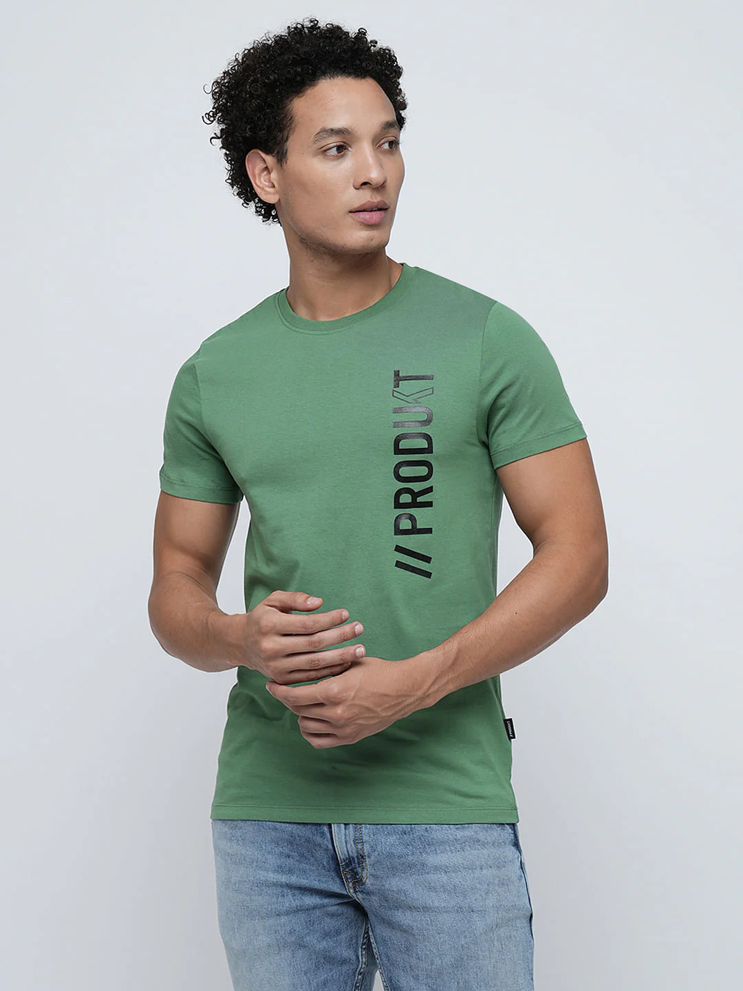 PRODUKT by JACK&JONES Green Logo Text Crew Neck T-shirt - Image 2