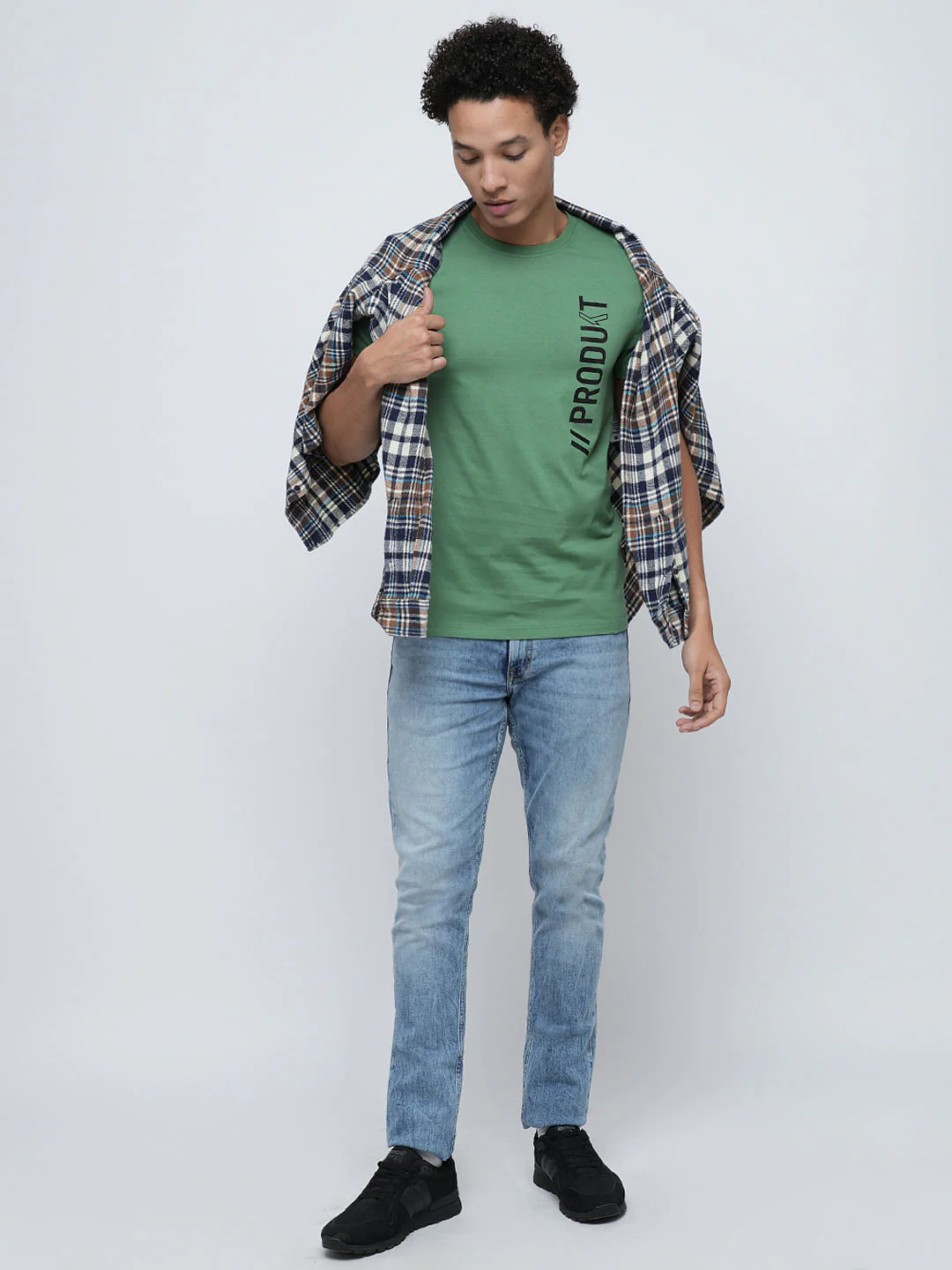 PRODUKT by JACK&JONES Green Logo Text Crew Neck T-shirt - Image 5