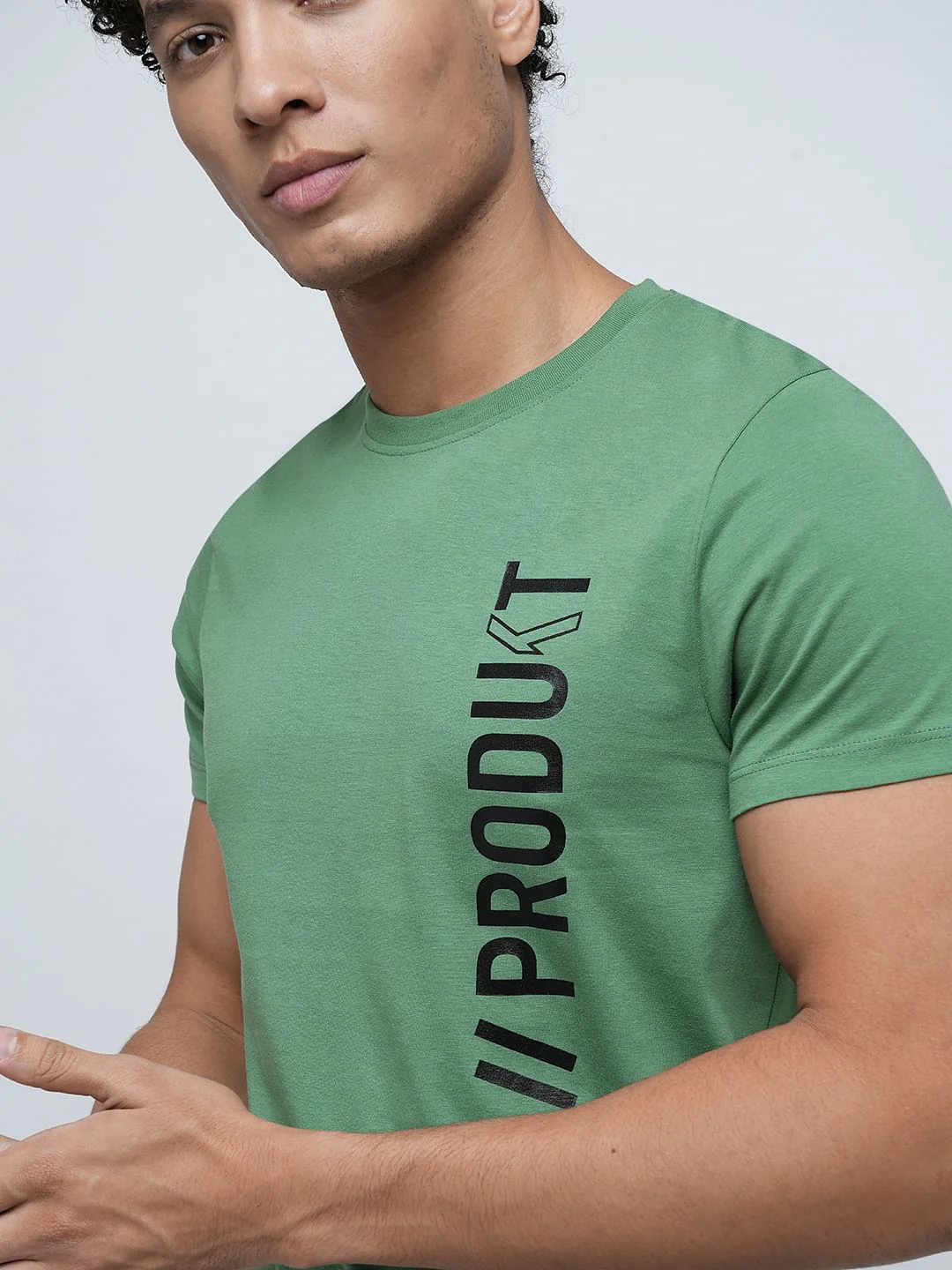 PRODUKT by JACK&JONES Green Logo Text Crew Neck T-shirt - Image 6
