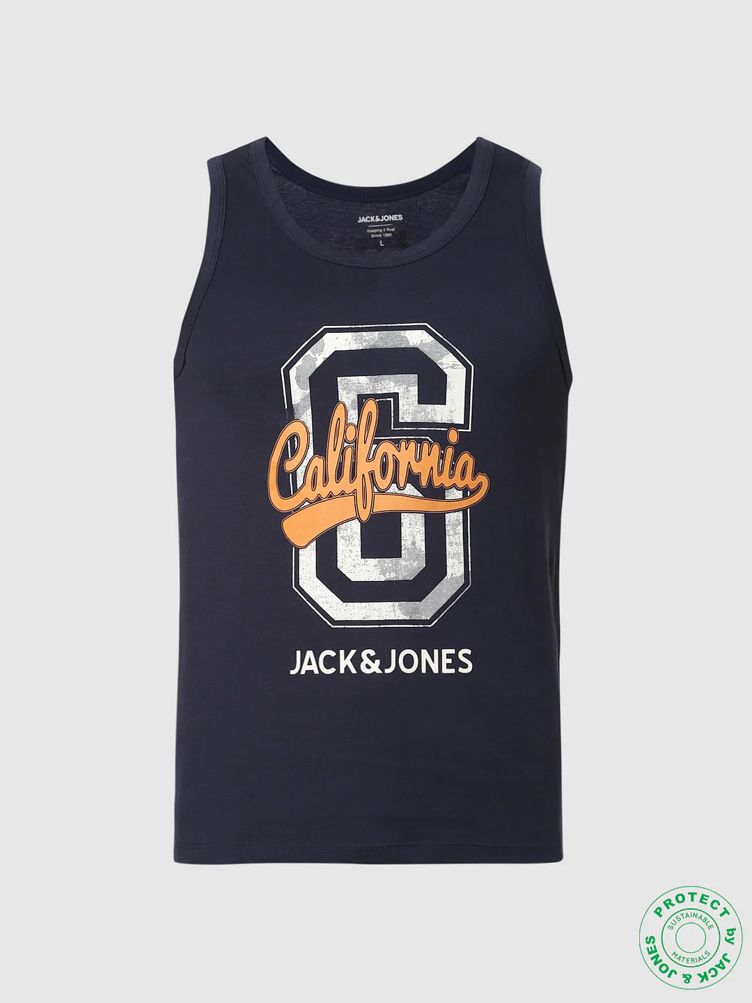 Navy Blue Logo Print Vest - Image 6