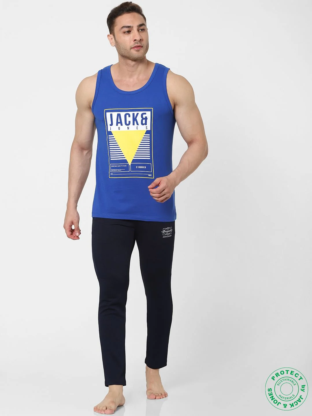 Blue Logo Print Vest