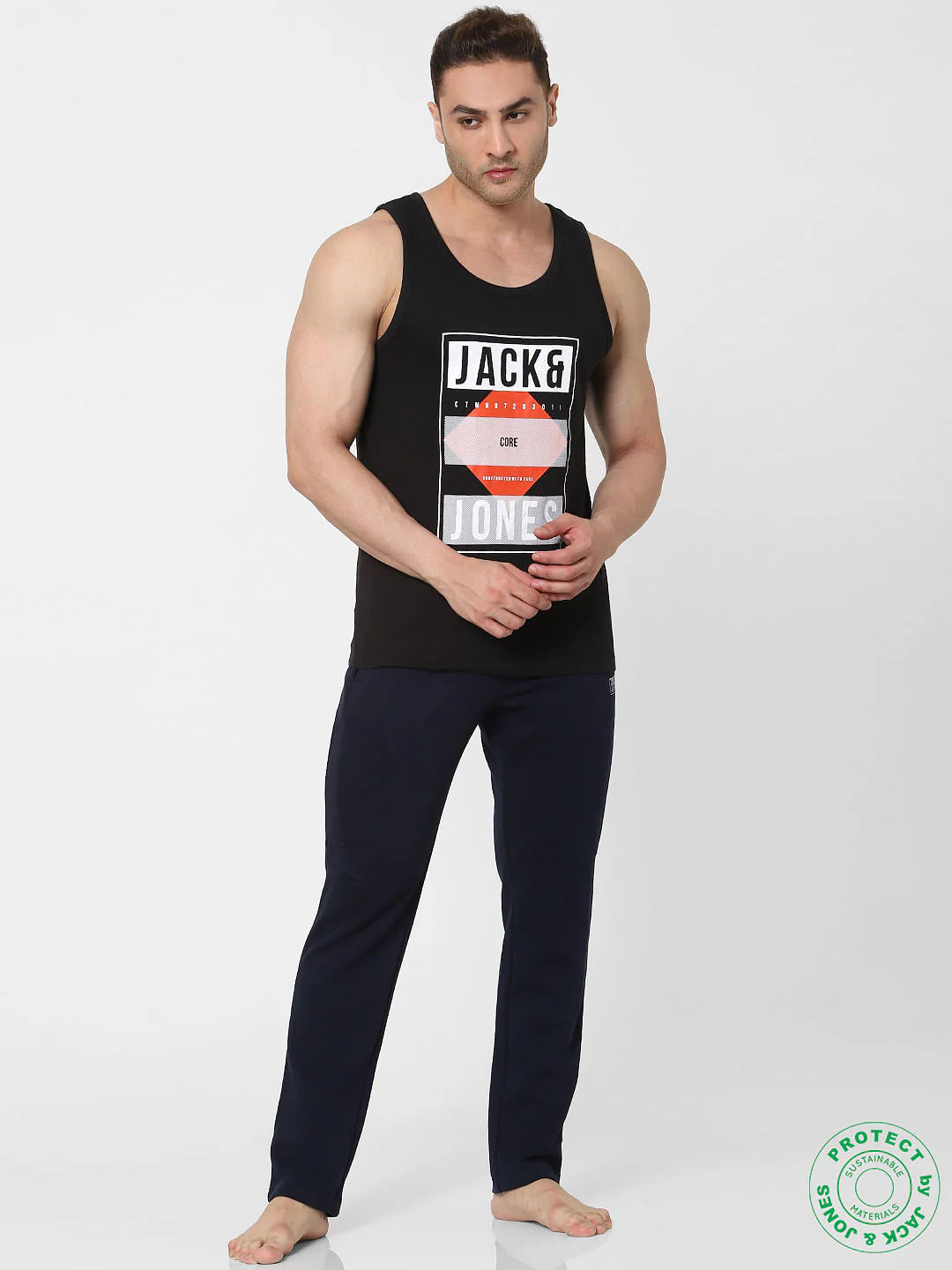 Black Logo Print Vest