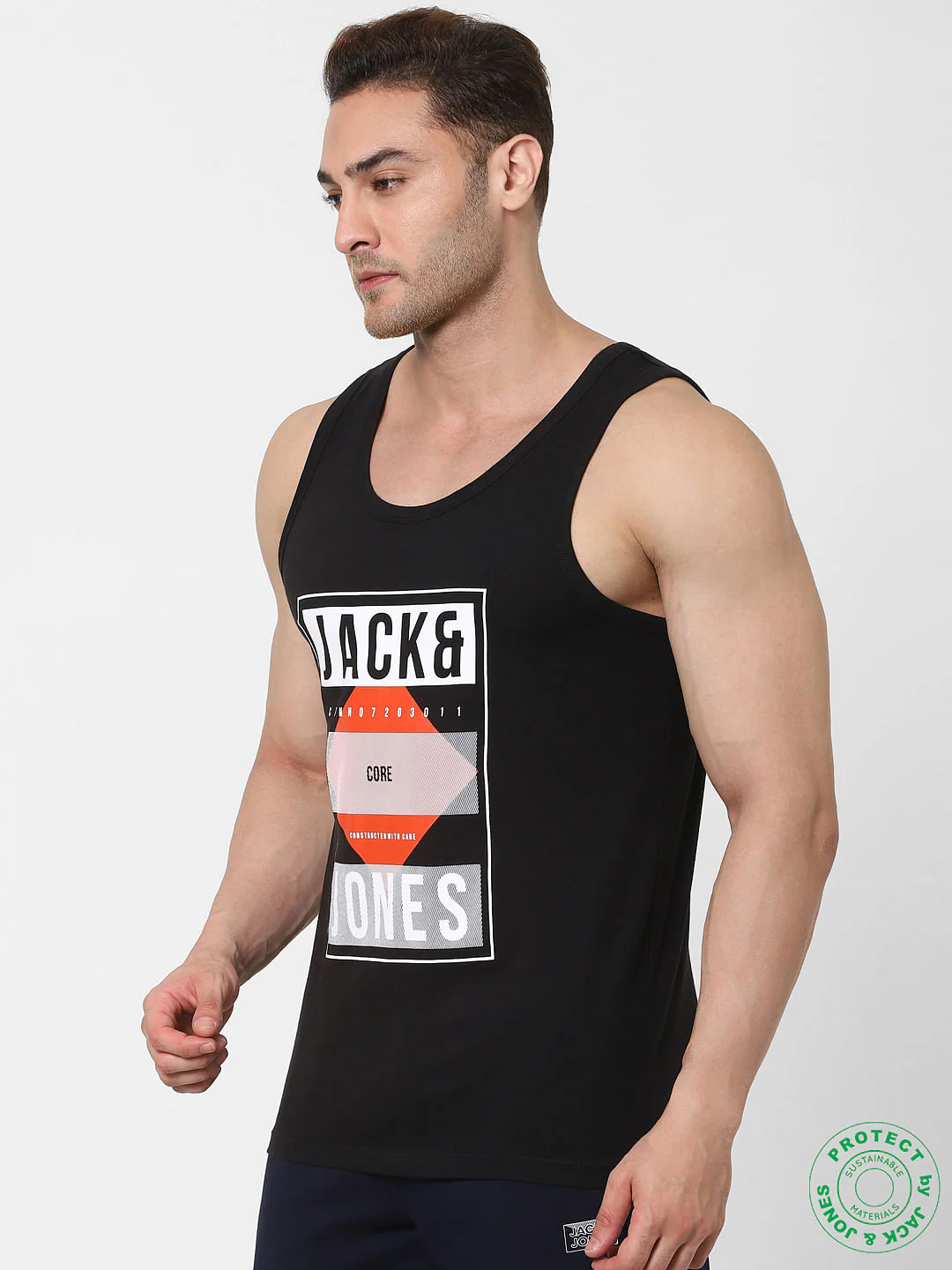 Black Logo Print Vest - Image 3