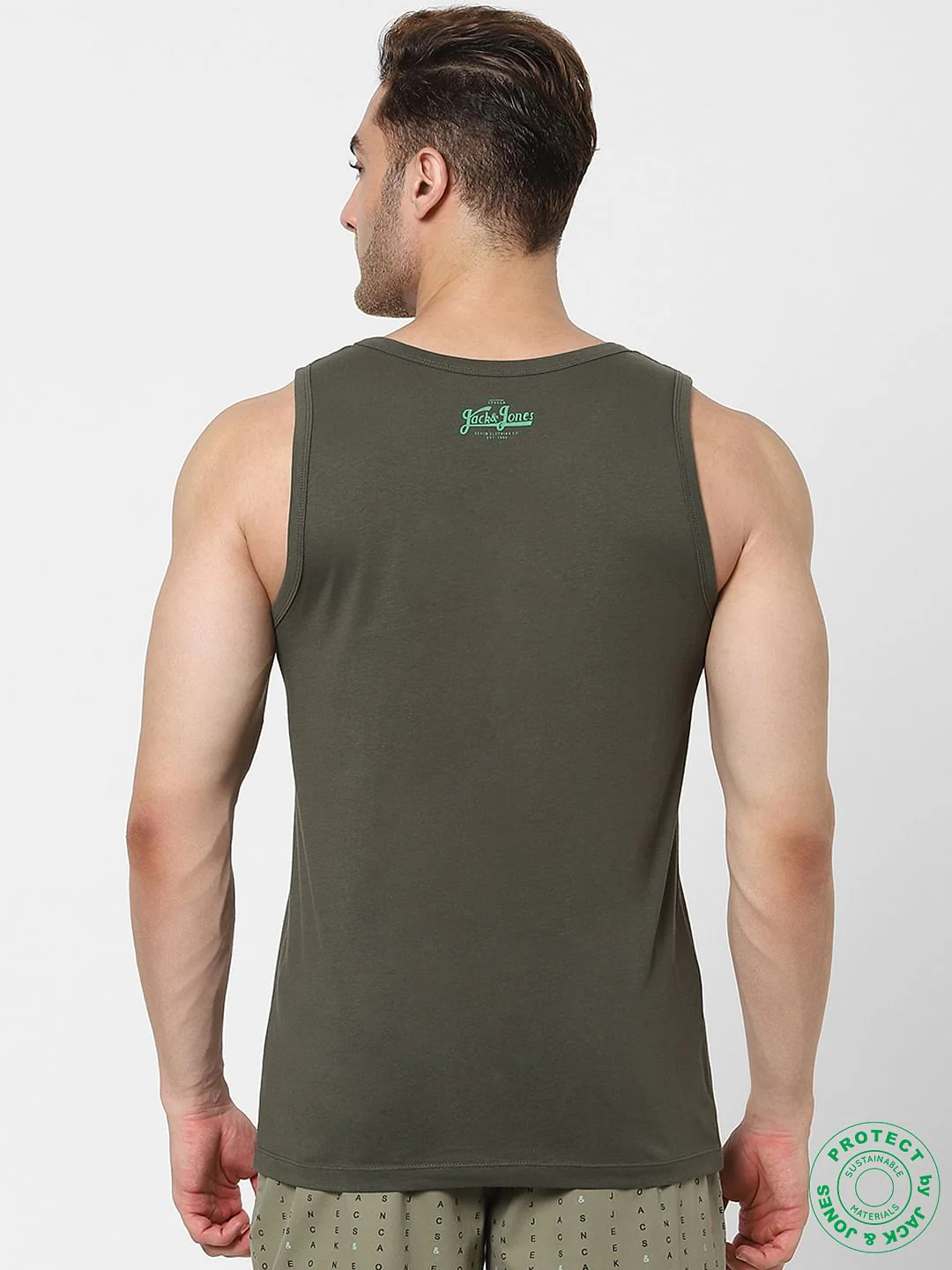 Green Slogan Print Vest - Image 4