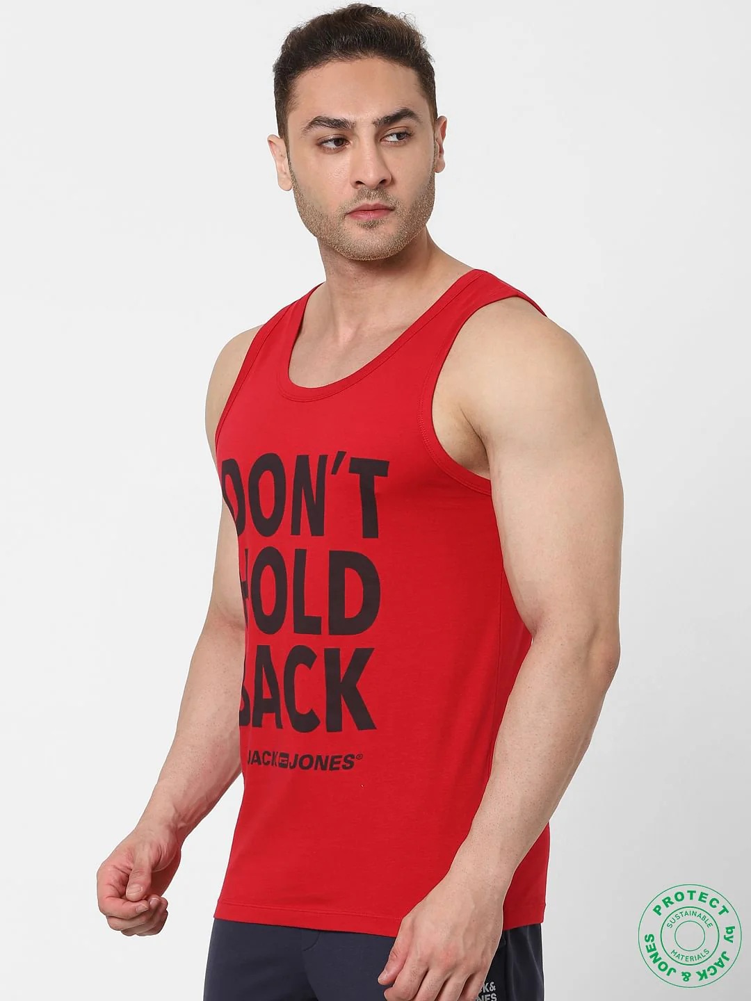 Red Slogan Print Vest - Image 3