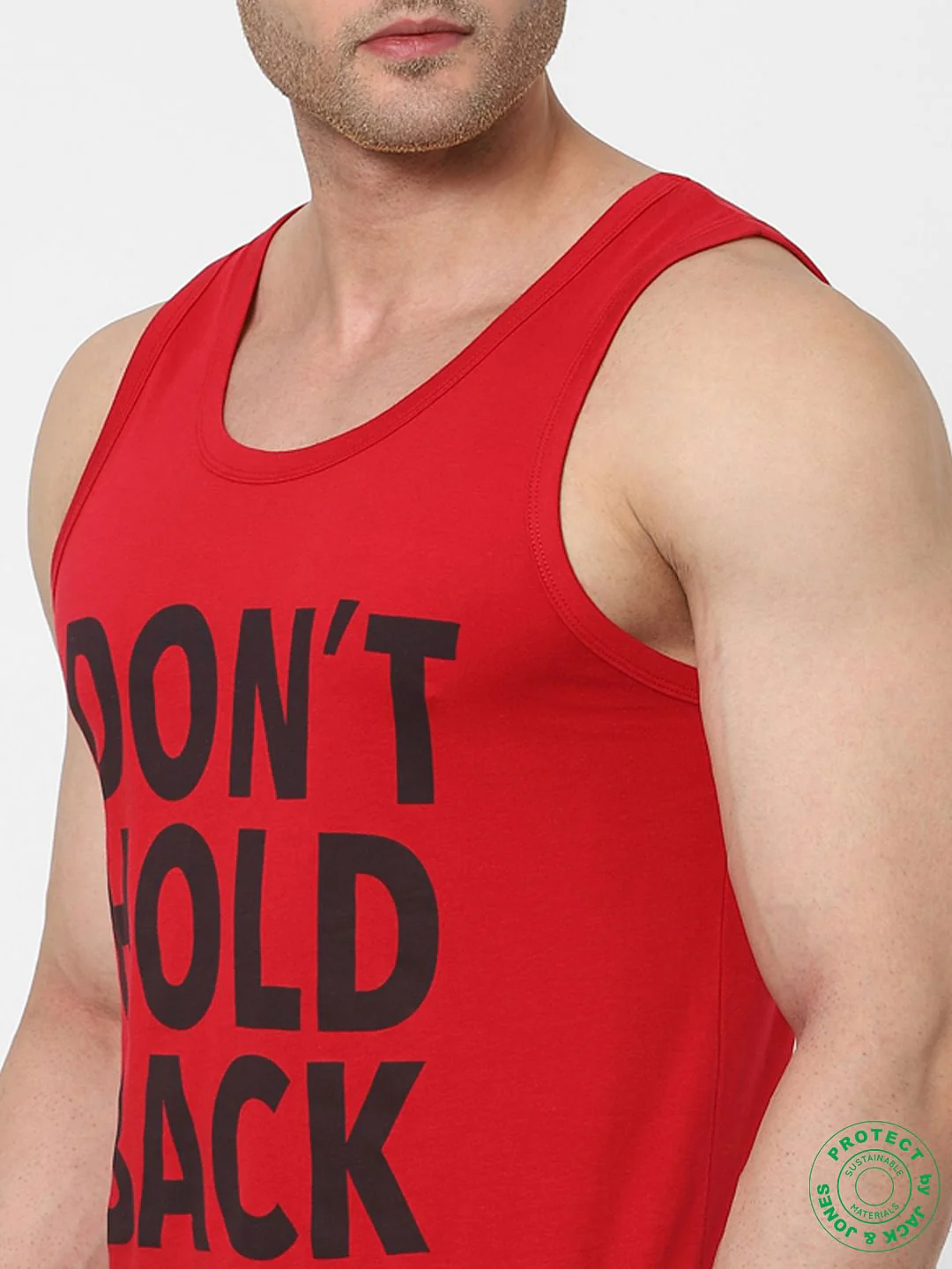Red Slogan Print Vest - Image 5