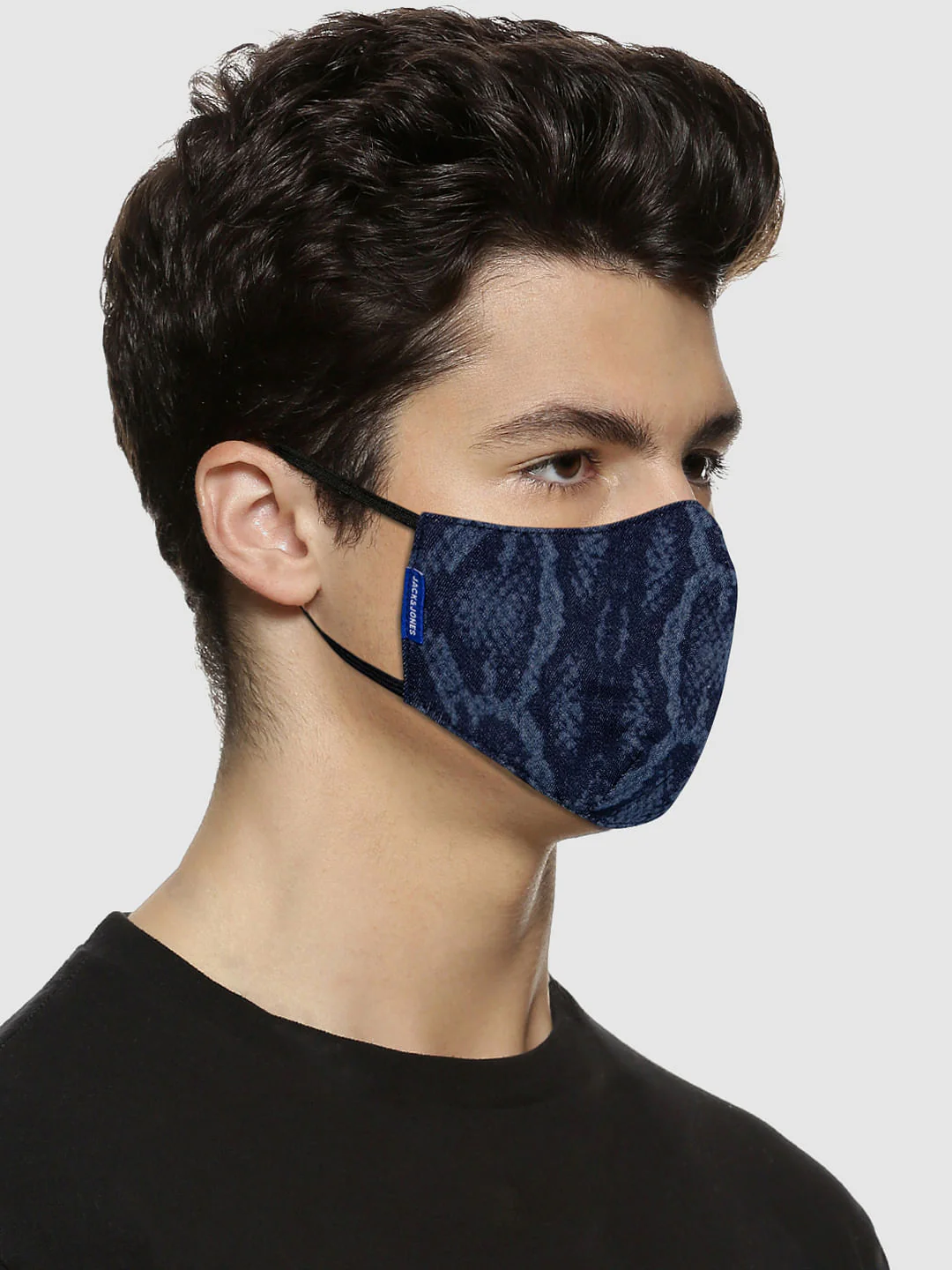 Blue Animal Print Lightweight Denim 3PLY Mask