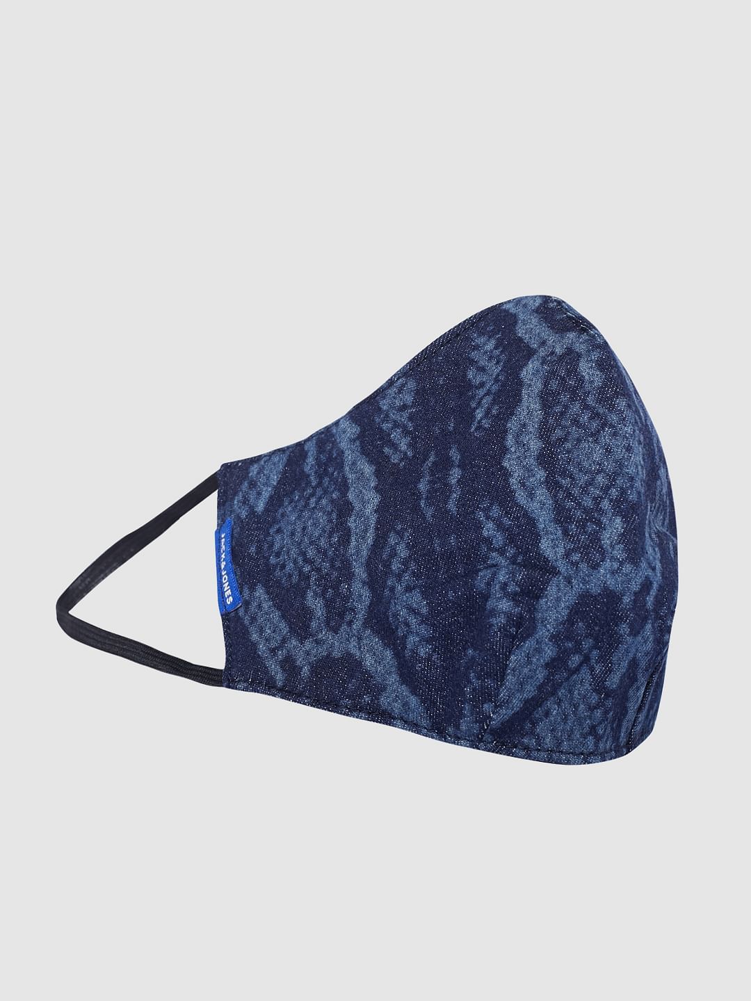 Blue Animal Print Lightweight Denim 3PLY Mask - Image 4