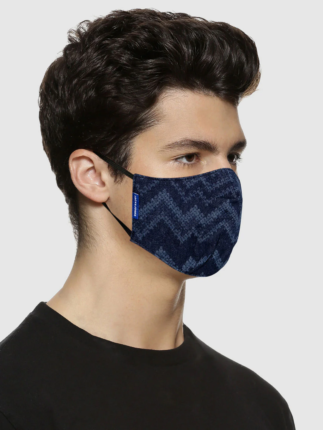 Blue Abstract Print Lightweight Denim 3PLY Mask
