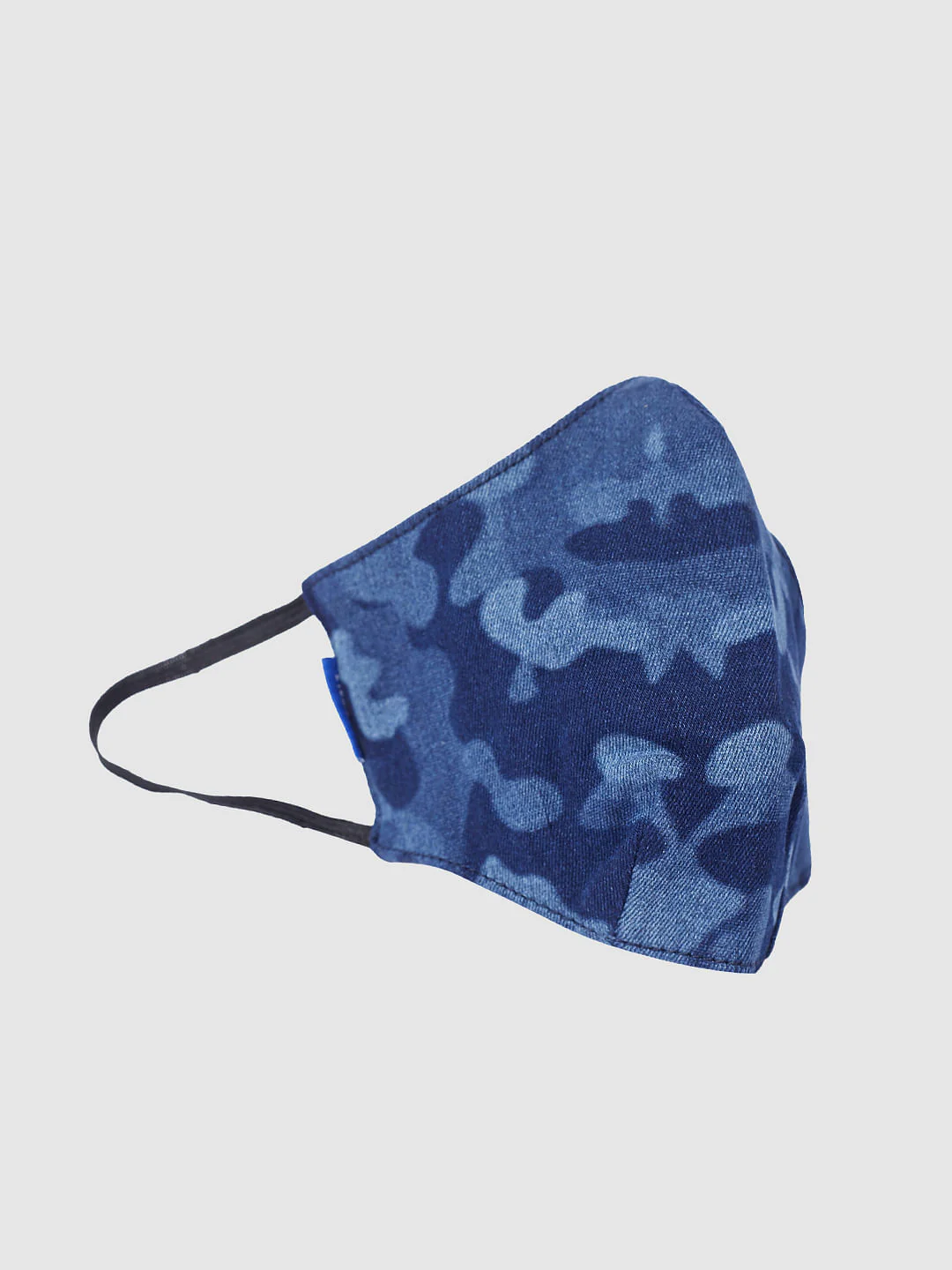 Blue Camo Print Lightweight Denim 3PLY Mask - Image 4