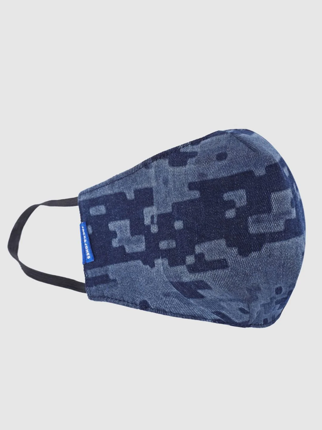 Blue All Over Print Lightweight Denim 3PLY Mask - Image 4