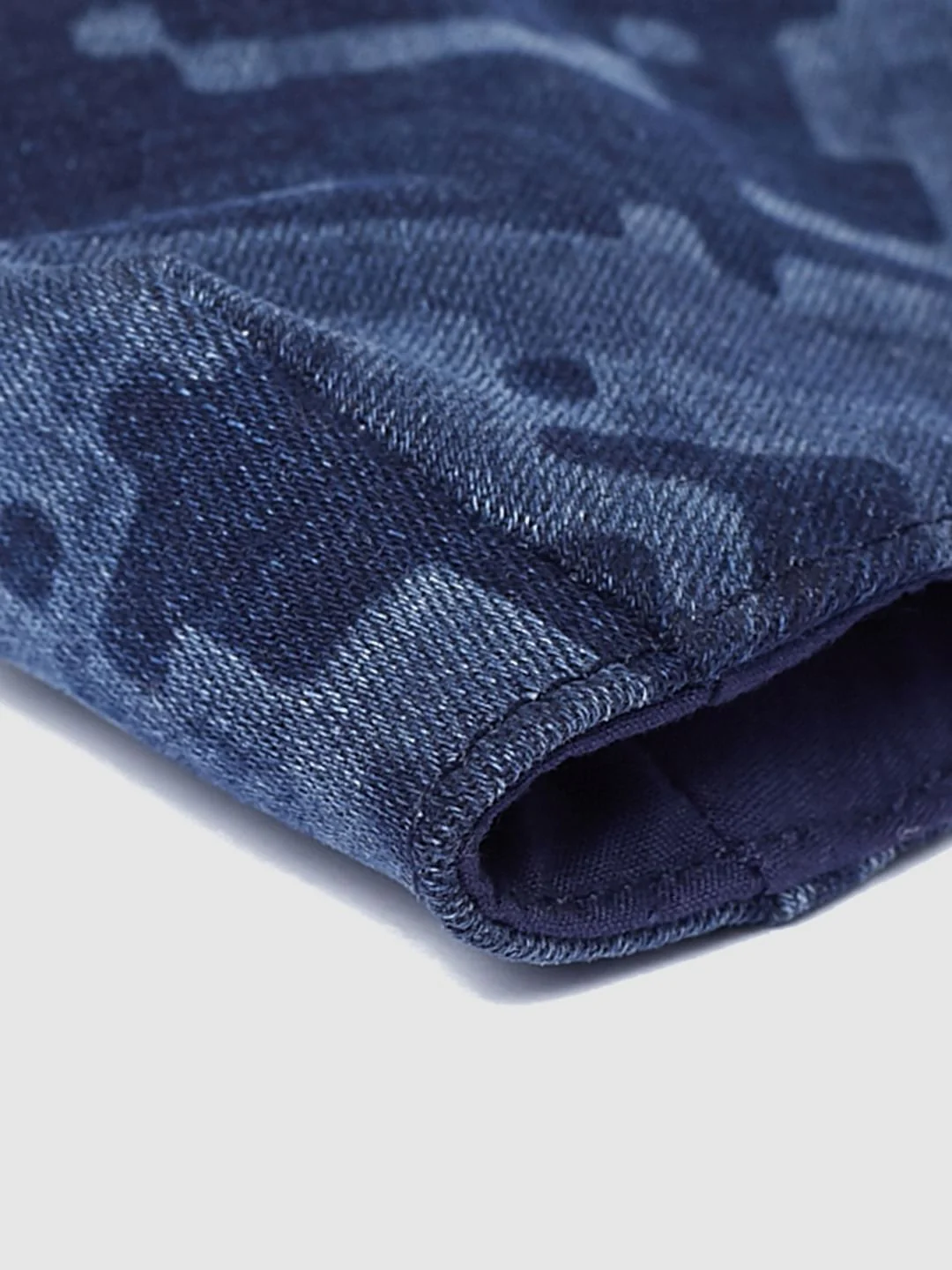 Blue All Over Print Lightweight Denim 3PLY Mask - Image 5