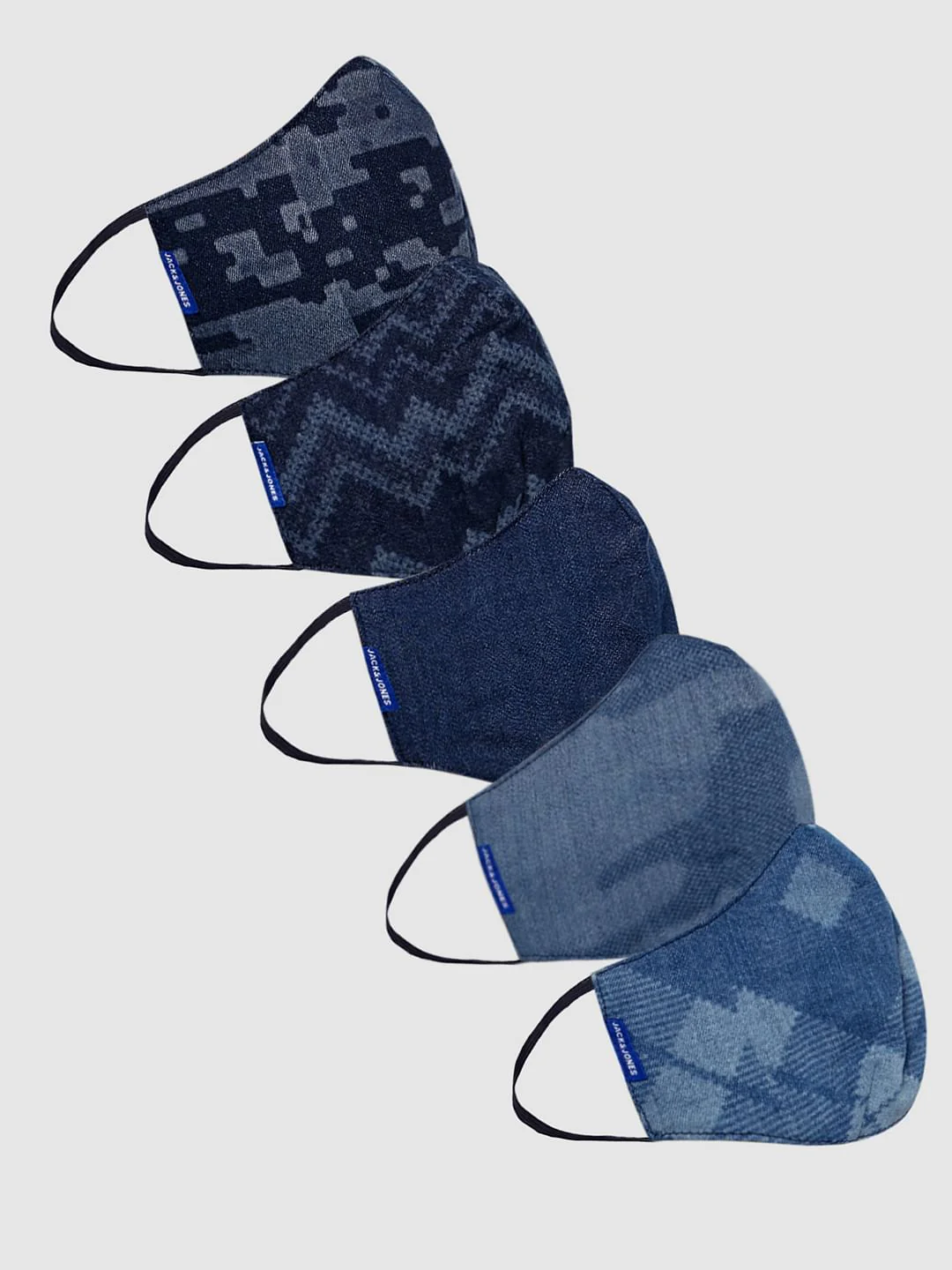 Pack of 5 Printed Lightweight Denim 3PLY Mask
