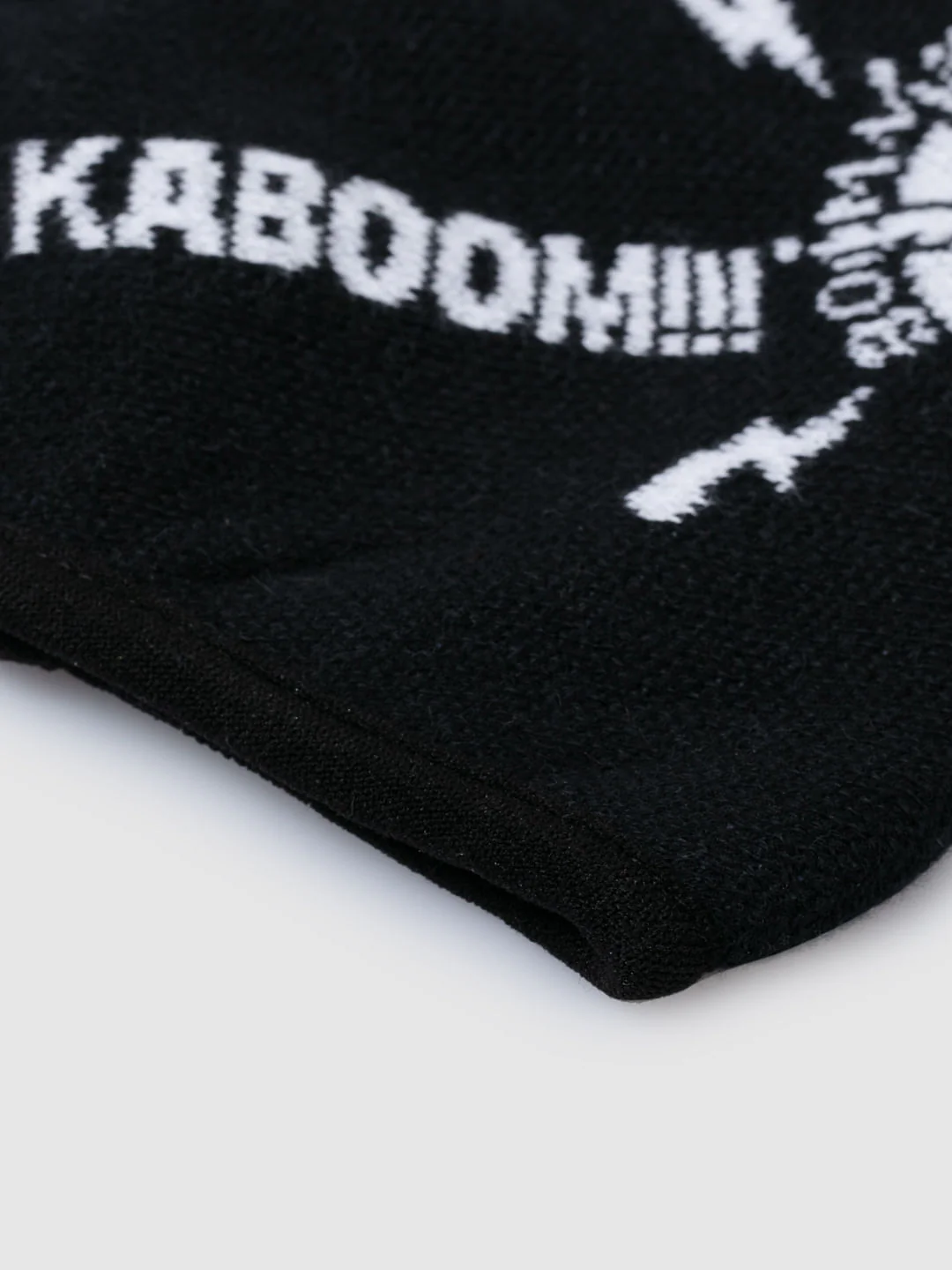 Black Text Print Knit 3PLY Mask - Image 5