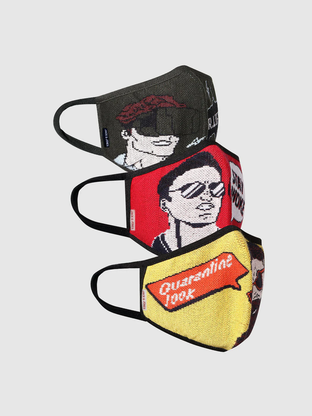 Pack of 3 Graphic Print Knit 3PLY Mask