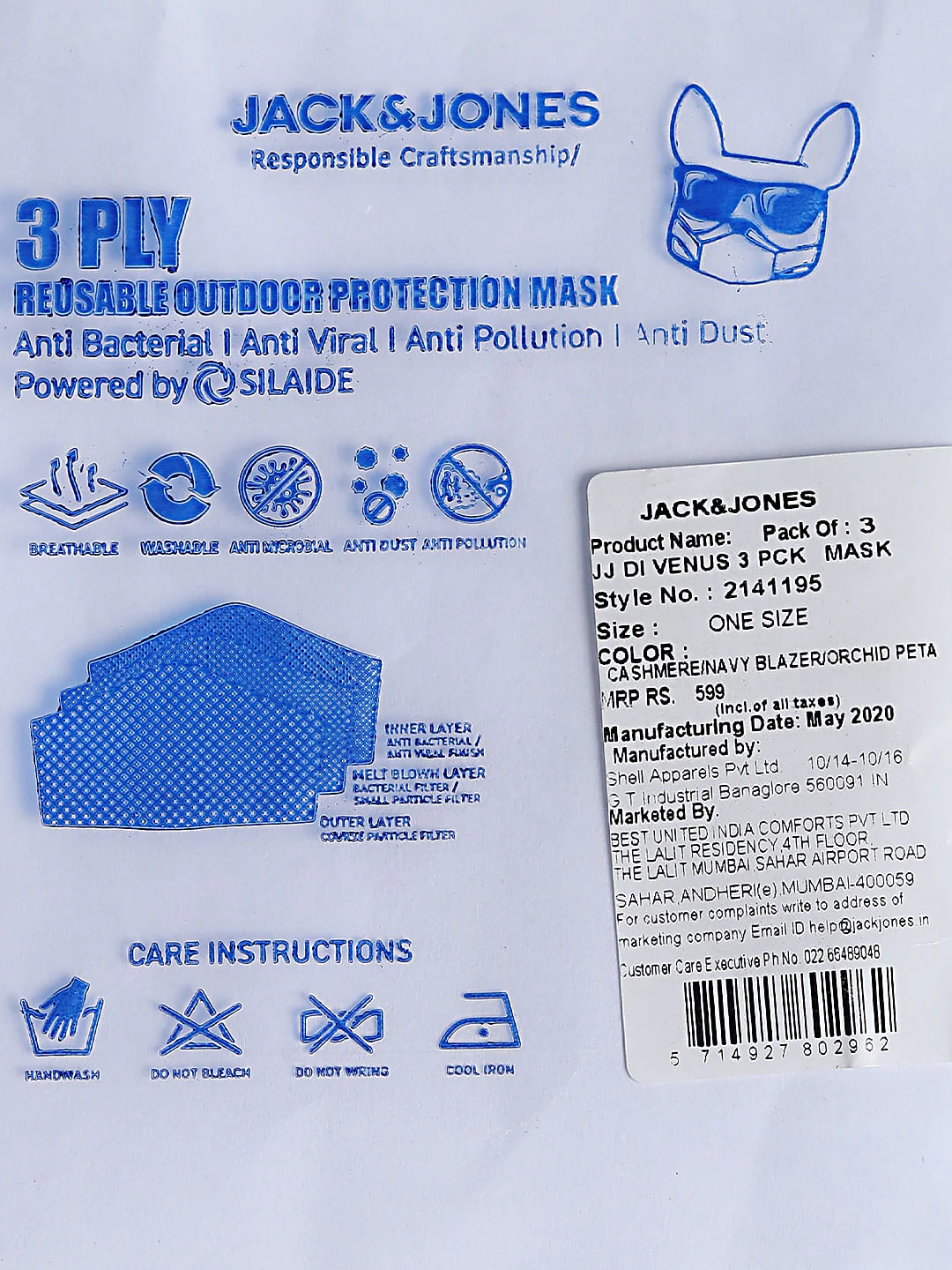 Pack of 3 All Over Print Knit 3PLY Mask - Image 7