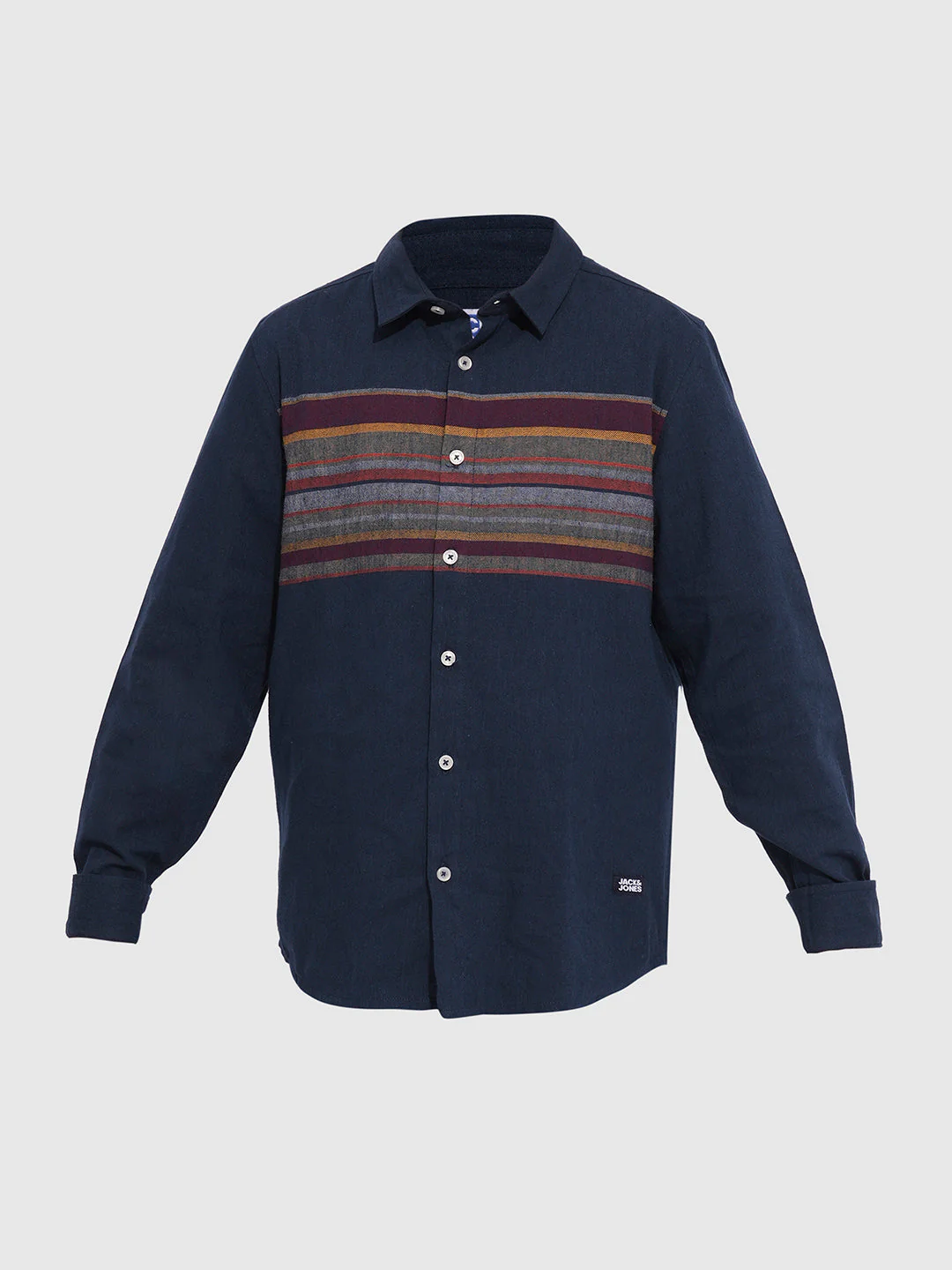 Boys Navy Blue Full Sleeves Shirt - Image 7