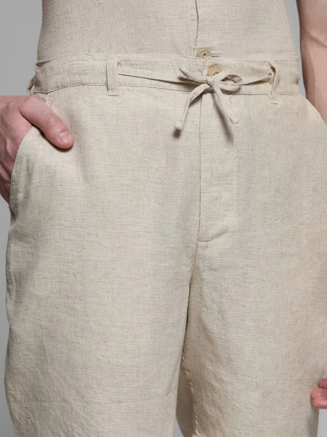 Beige Mid Rise Co-ord Set Shorts - Image 4