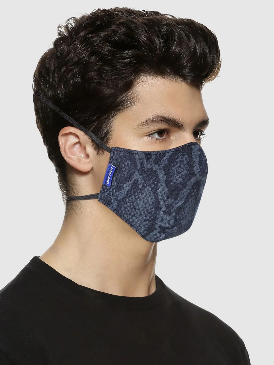 Blue 3PLY Around the Head Loops Mask - Animal Print - Image 2