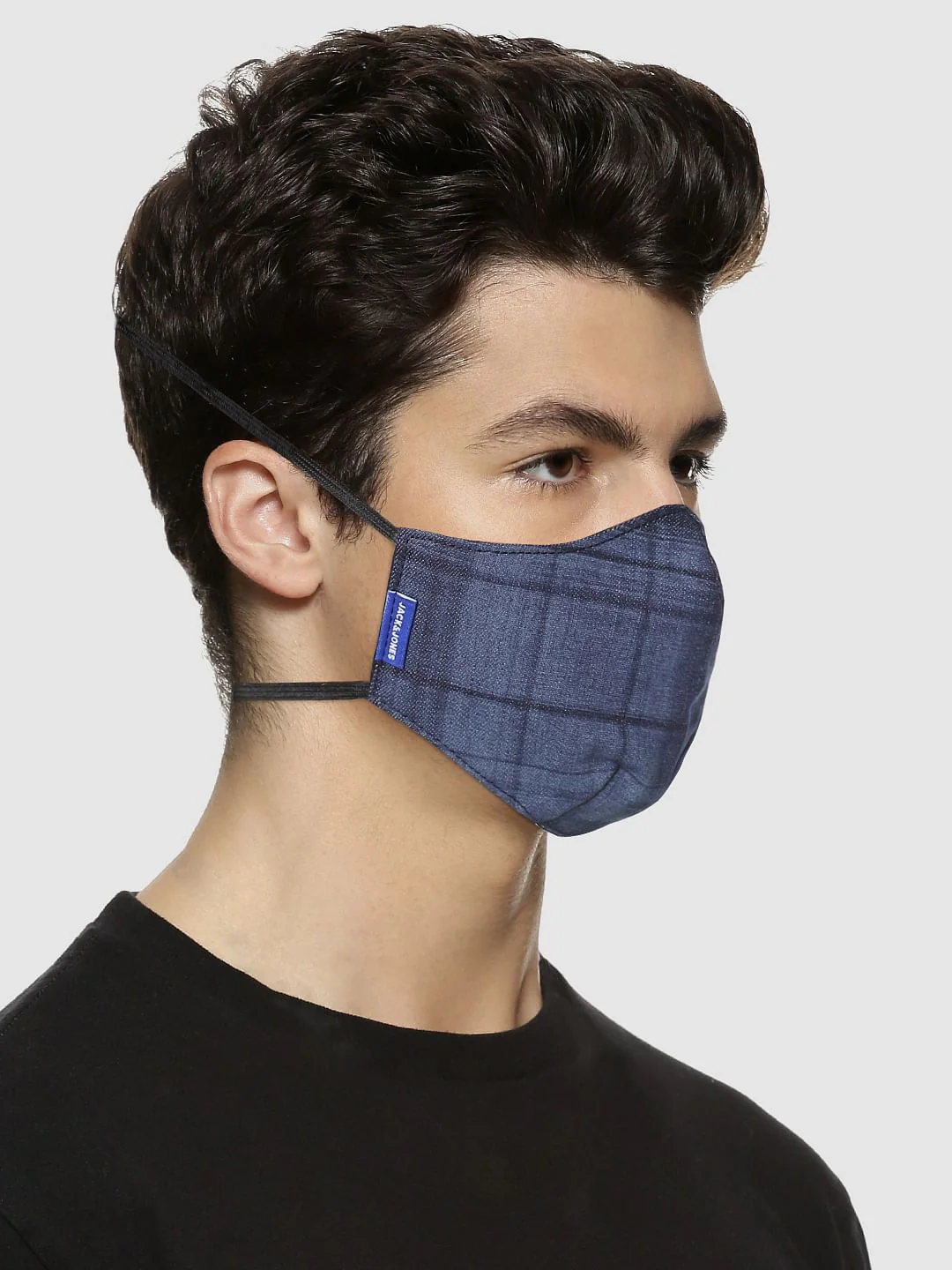 Blue Check 3PLY Around the Head Loops Mask - Image 2