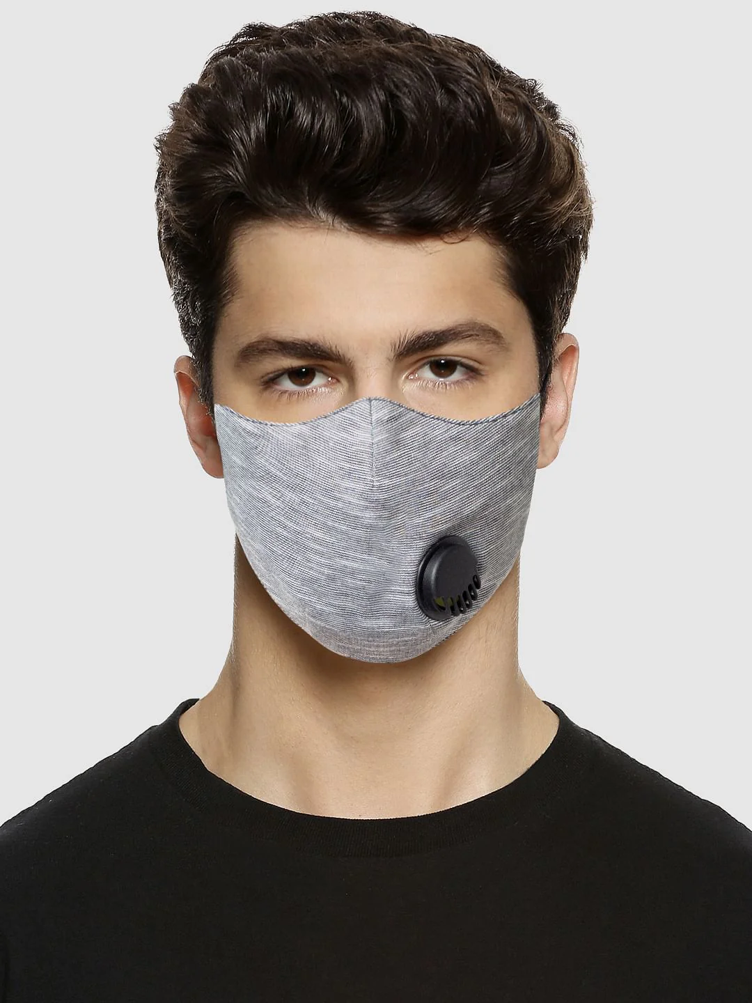 Pack of 2 Grey 3PLY Mask with Exhale Valve - Image 2