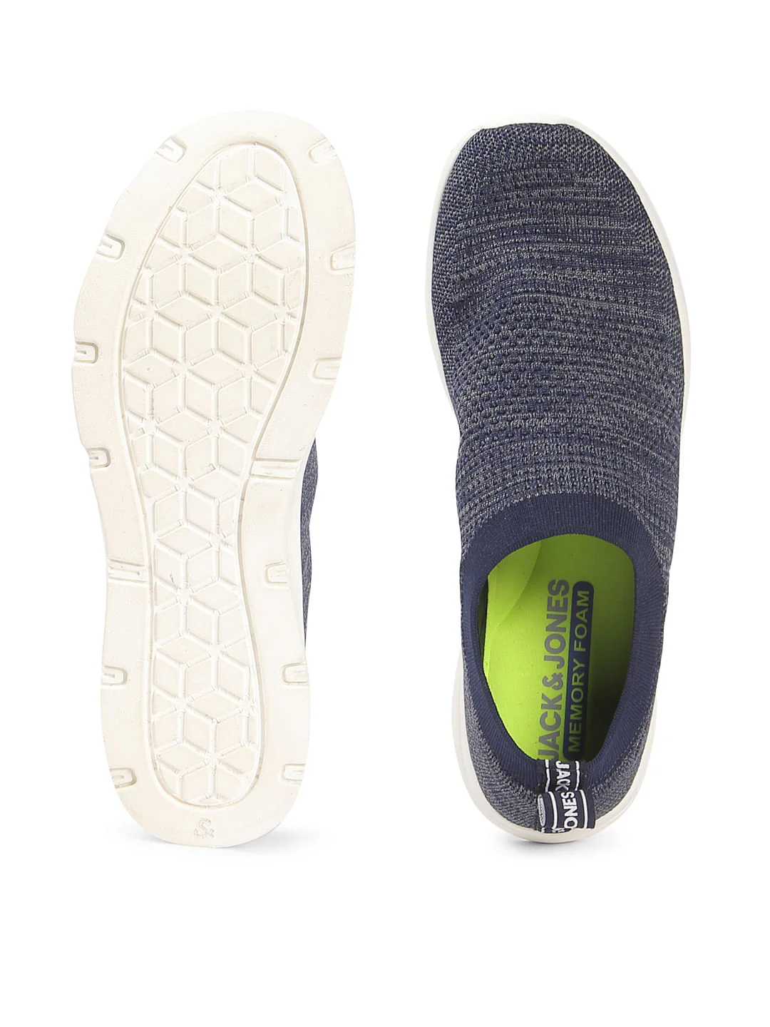 Navy Blue Knit Slip Ons - Image 4