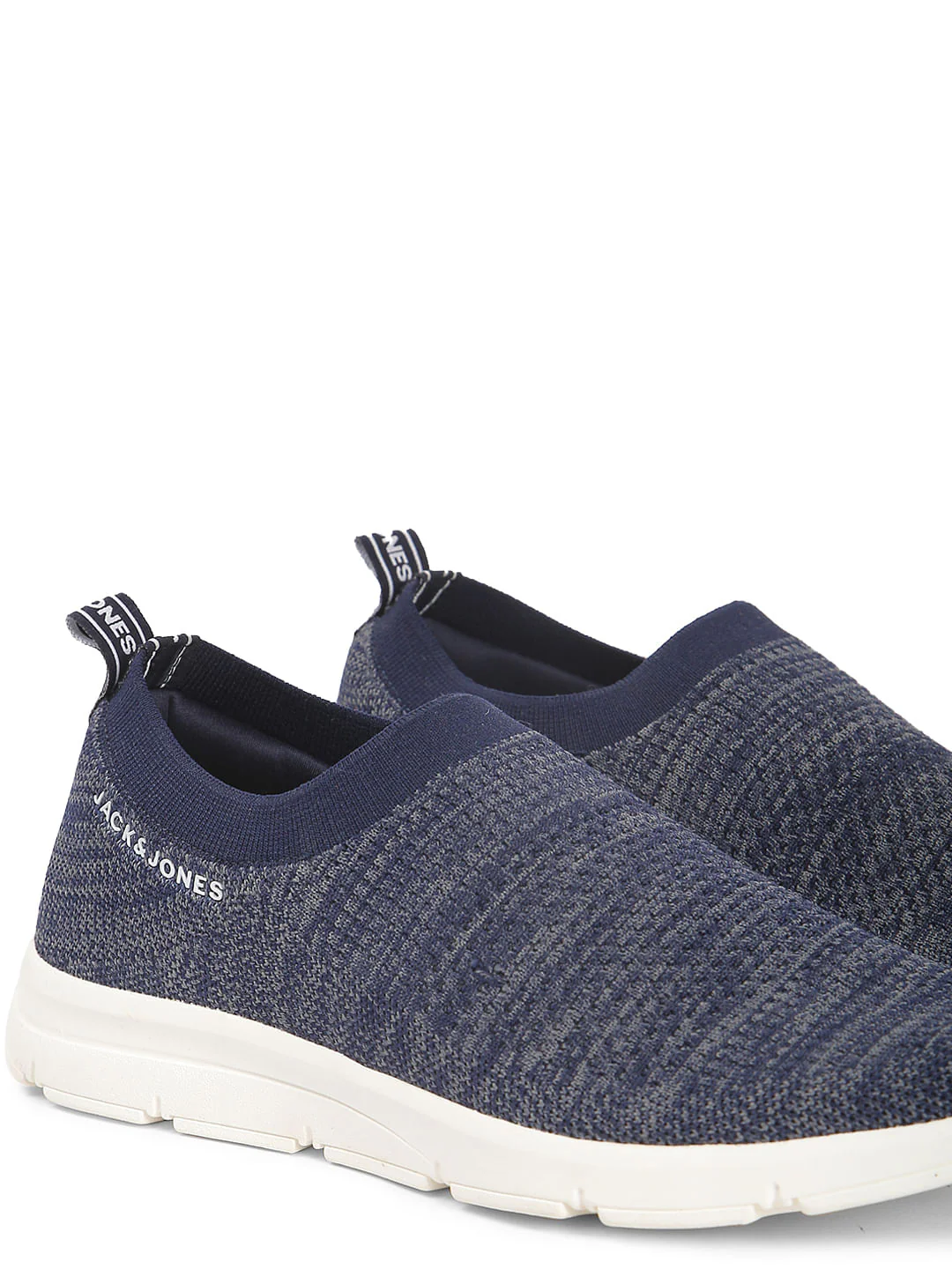 Navy Blue Knit Slip Ons - Image 6