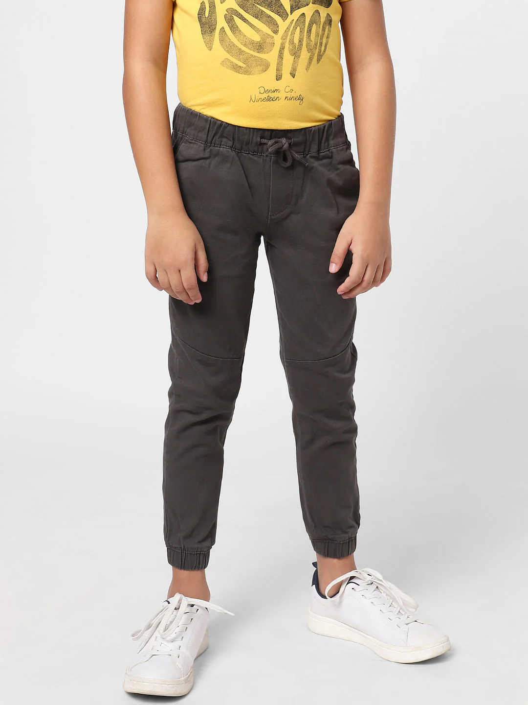 BOYS Dark Grey Mid Rise Joggers - Image 2